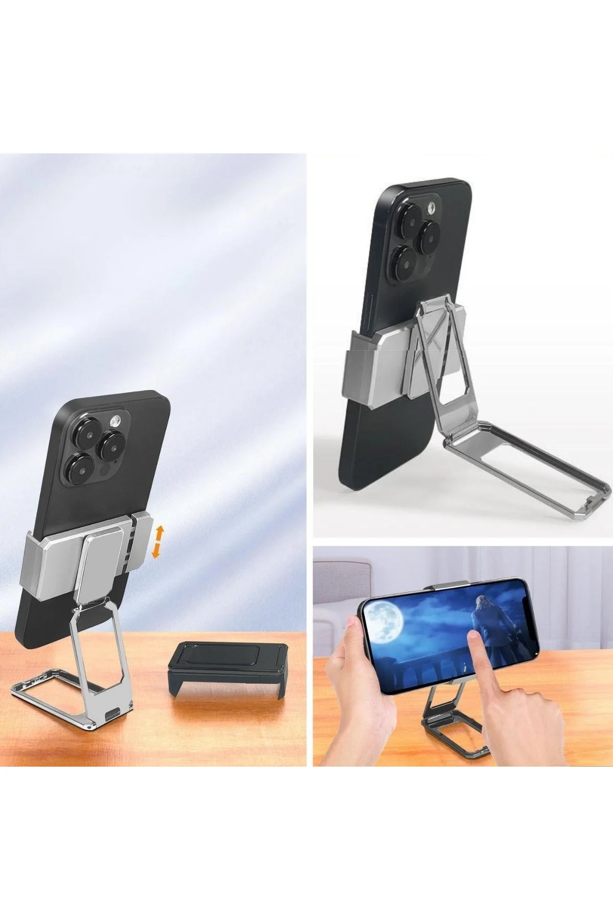 360 derece Dönen Tüm Telefon Tipleri İle Uyumlu Metal Telefon Standı Braket - Just Cheap Store Görsel 4