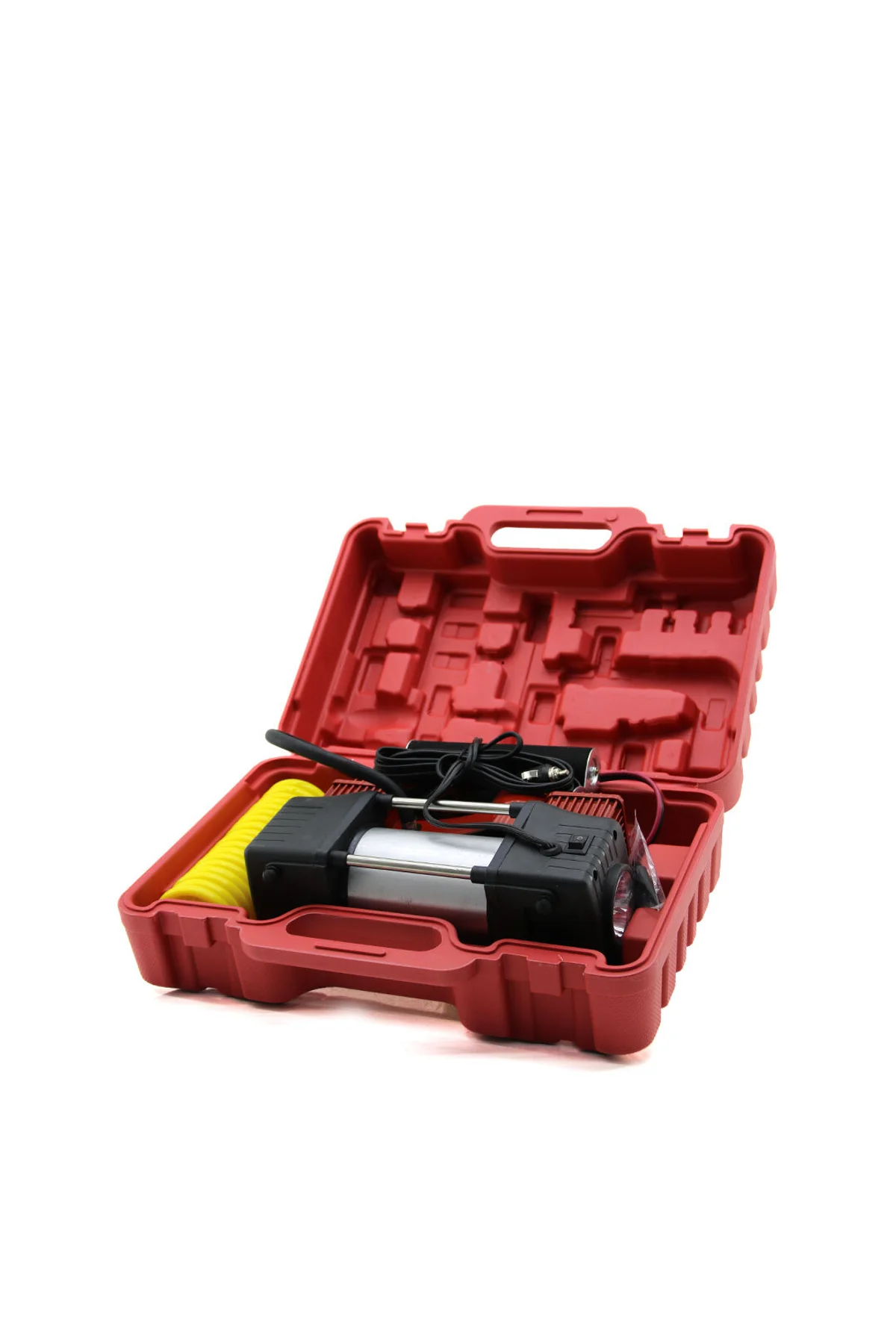 ÇİFT SİLİNDİR OTO - ARAÇ HAVA KOMPRESÖRÜ DC/12V - 23Amp - 150PSI FENERLİ BAR GÖSTERGELİ (4741) - Just Cheap Store Görsel 2