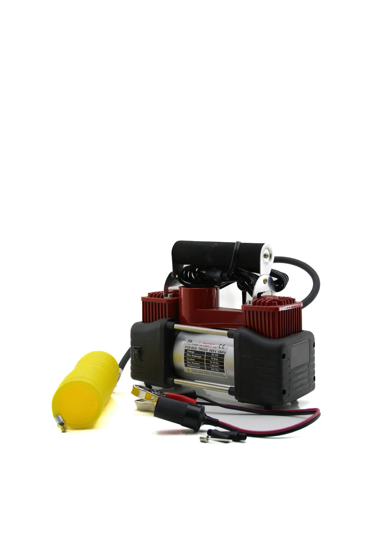 ÇİFT SİLİNDİR OTO - ARAÇ HAVA KOMPRESÖRÜ DC/12V - 23Amp - 150PSI FENERLİ BAR GÖSTERGELİ (4741) - Just Cheap Store Görsel 4