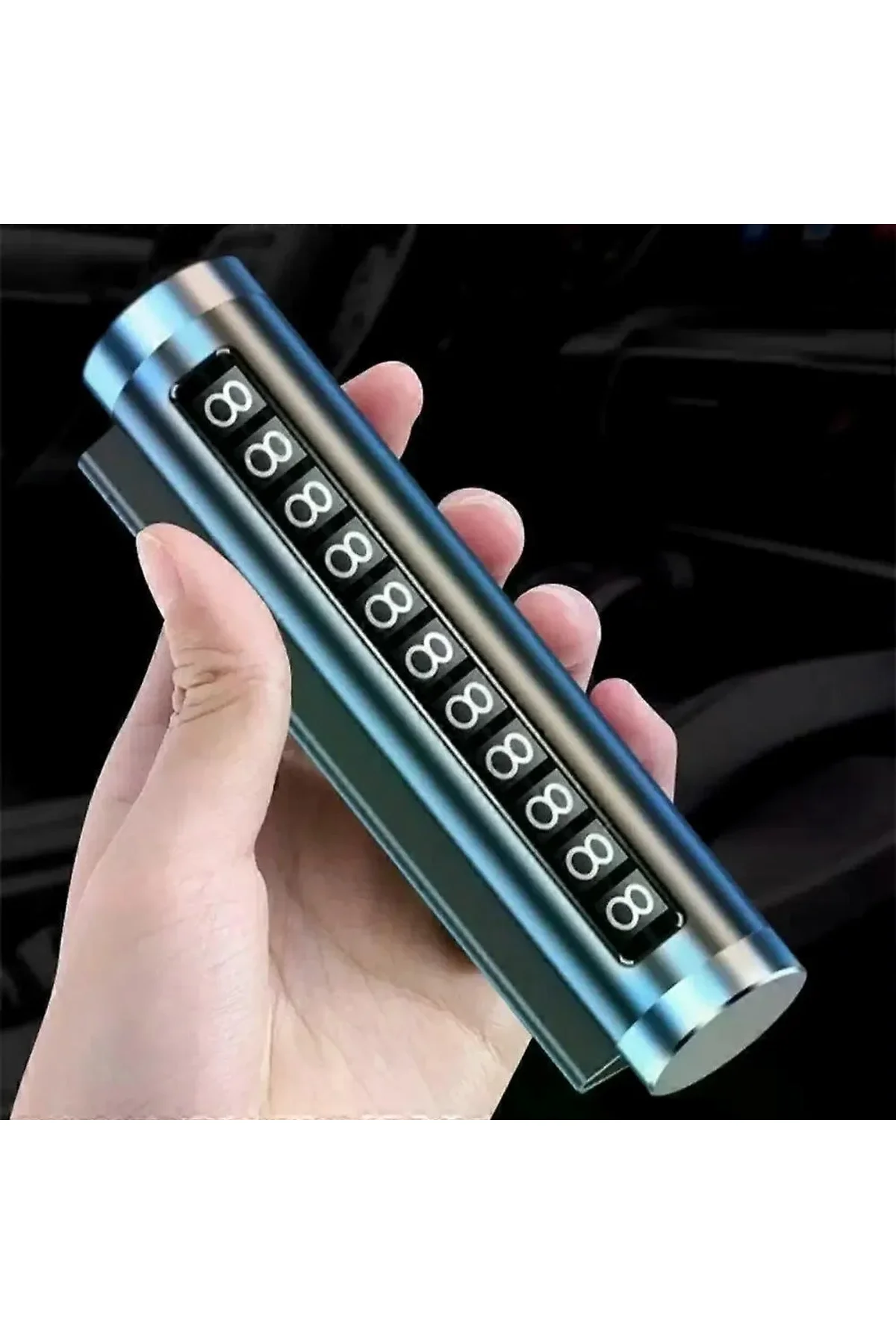 Telefon Numarası Plaka Silindiri Ayarı Renkli Metal Alüminyum Araba Geçici Park Kartı Evrensel Moda - Just Cheap Store Görsel 2