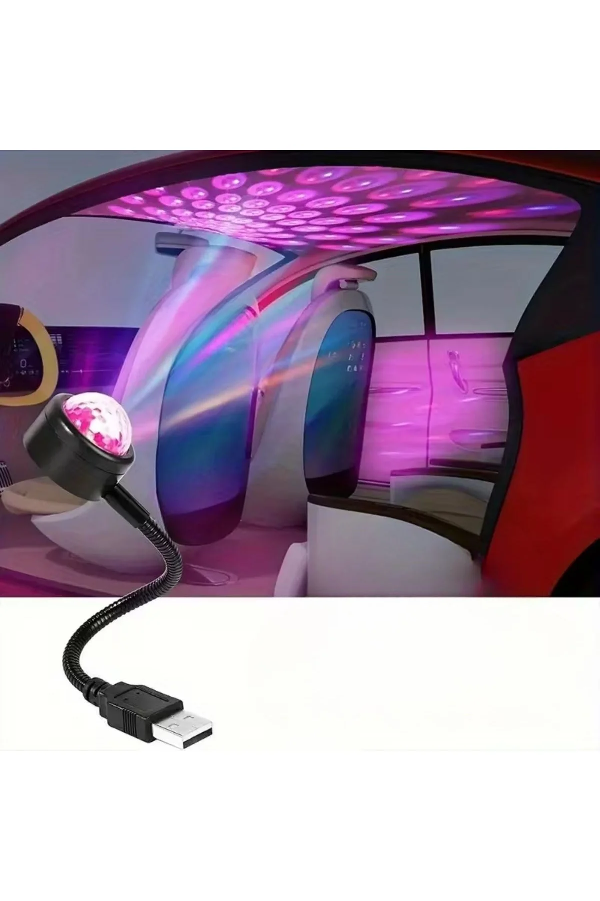 USB Sese Duyarlı 8 Farklı Mod Işıklı LED Atmosfer Işığı – Ambiyans Aydınlatması (4741)