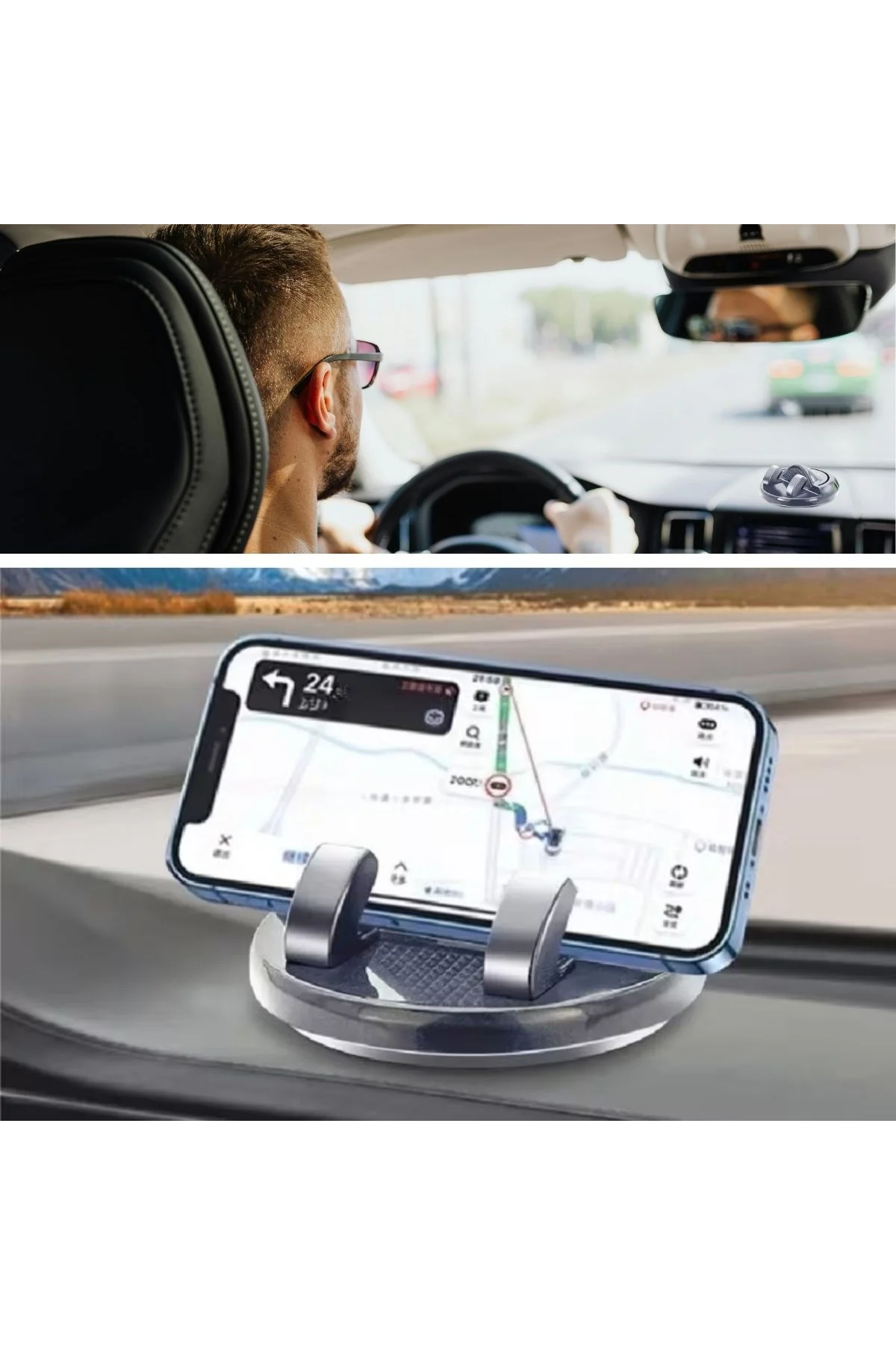 Numaratörlü Güçlü Yapışkanlı 360 Derece Dönebilen Su Geçirmez Araç İçi Telefon Tutucu Plastik Aparat - Just Cheap Store Görsel 4