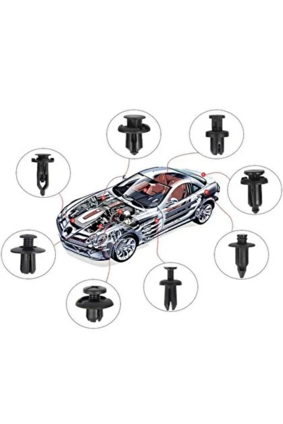 630 Adet Trim Klips Seti – Oto Panel, Kapı Döşeme, Tampon ve Pervaz İçin Evrensel Raptiye Bağlantı E - Just Cheap Store Görsel 3