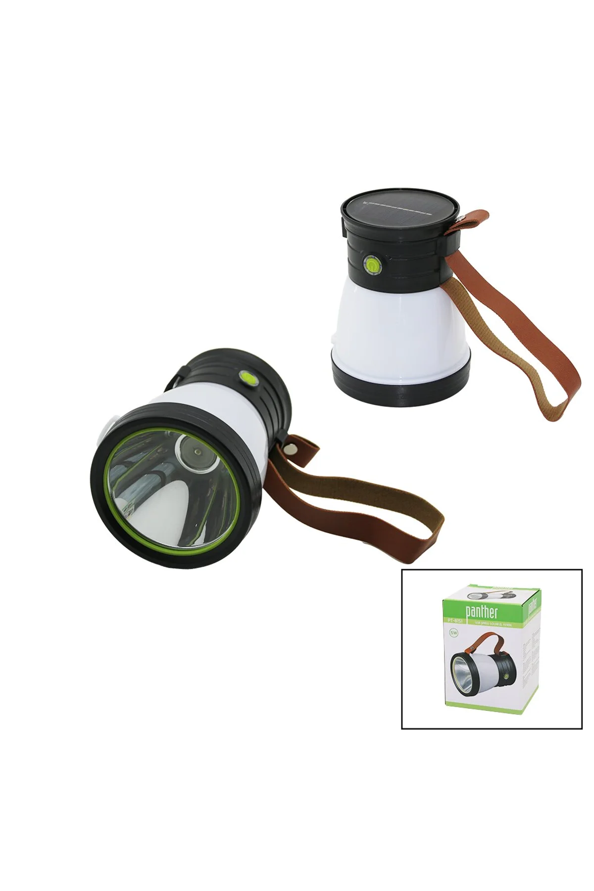 2İN 15W+360°SMDEL FENERİ SOLAR- USB ŞARJ POWERBANK 500LM IŞIK AYARI FLAŞÖR SUNİ DERİ KULP PT-8151 (4