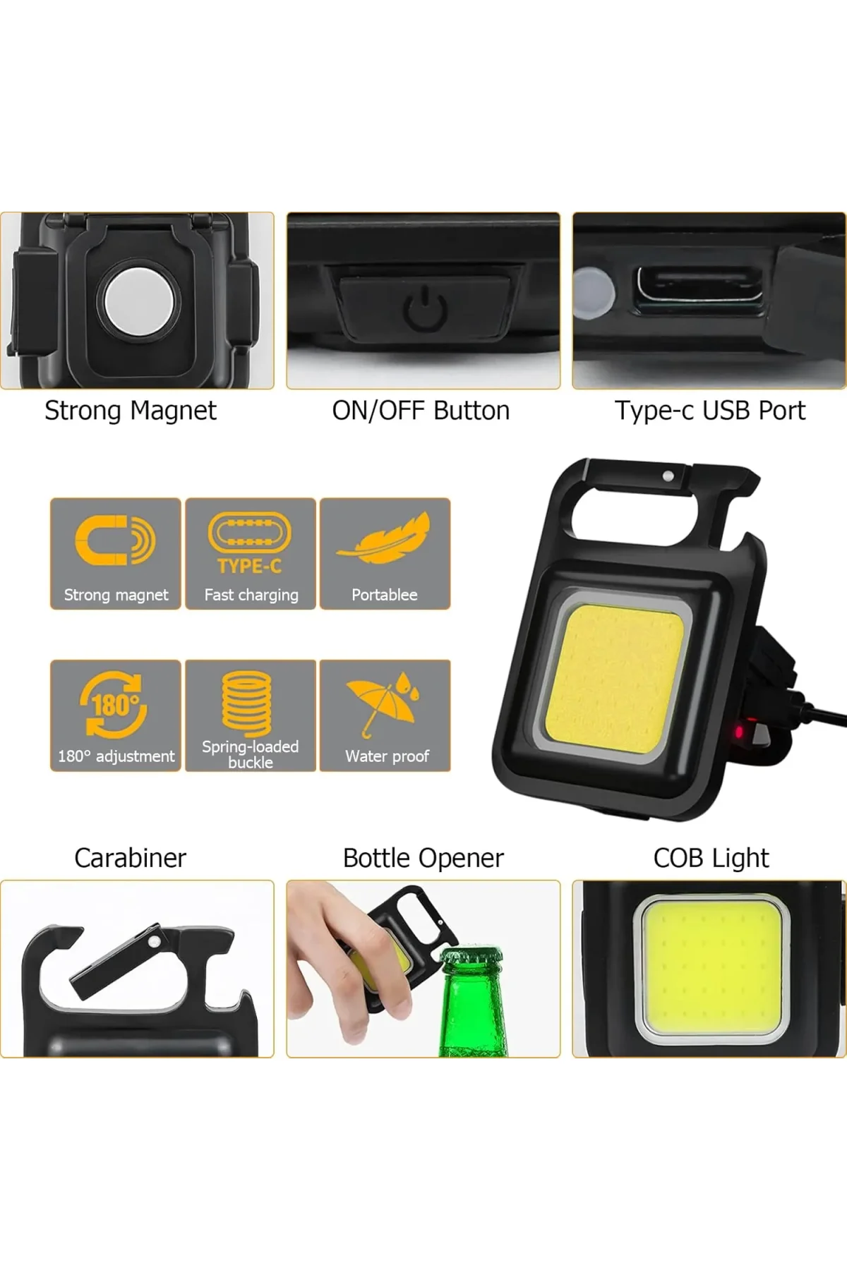 Anahtarlıklı Fener Fener Cob Led (4741) - Just Cheap Store Görsel 5