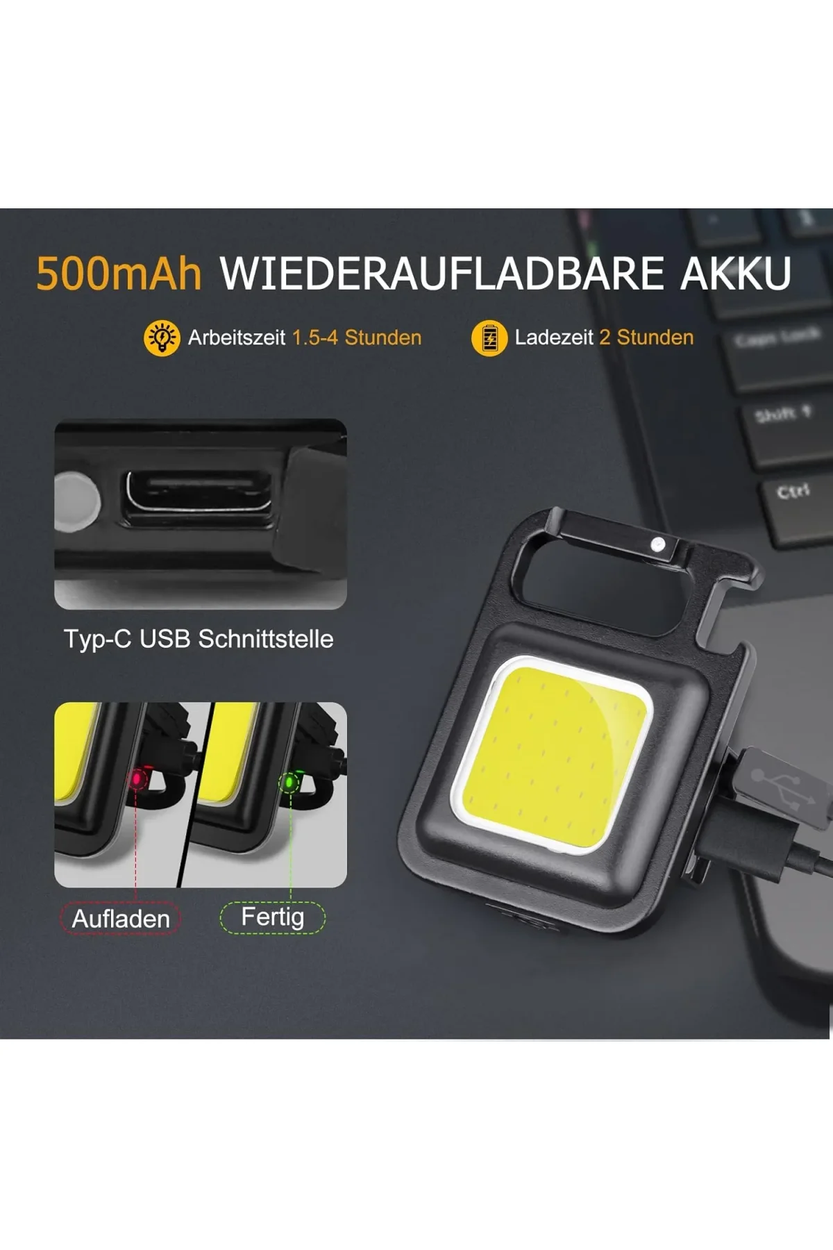 Anahtarlıklı Fener Fener Cob Led (4741) - Just Cheap Store Görsel 4