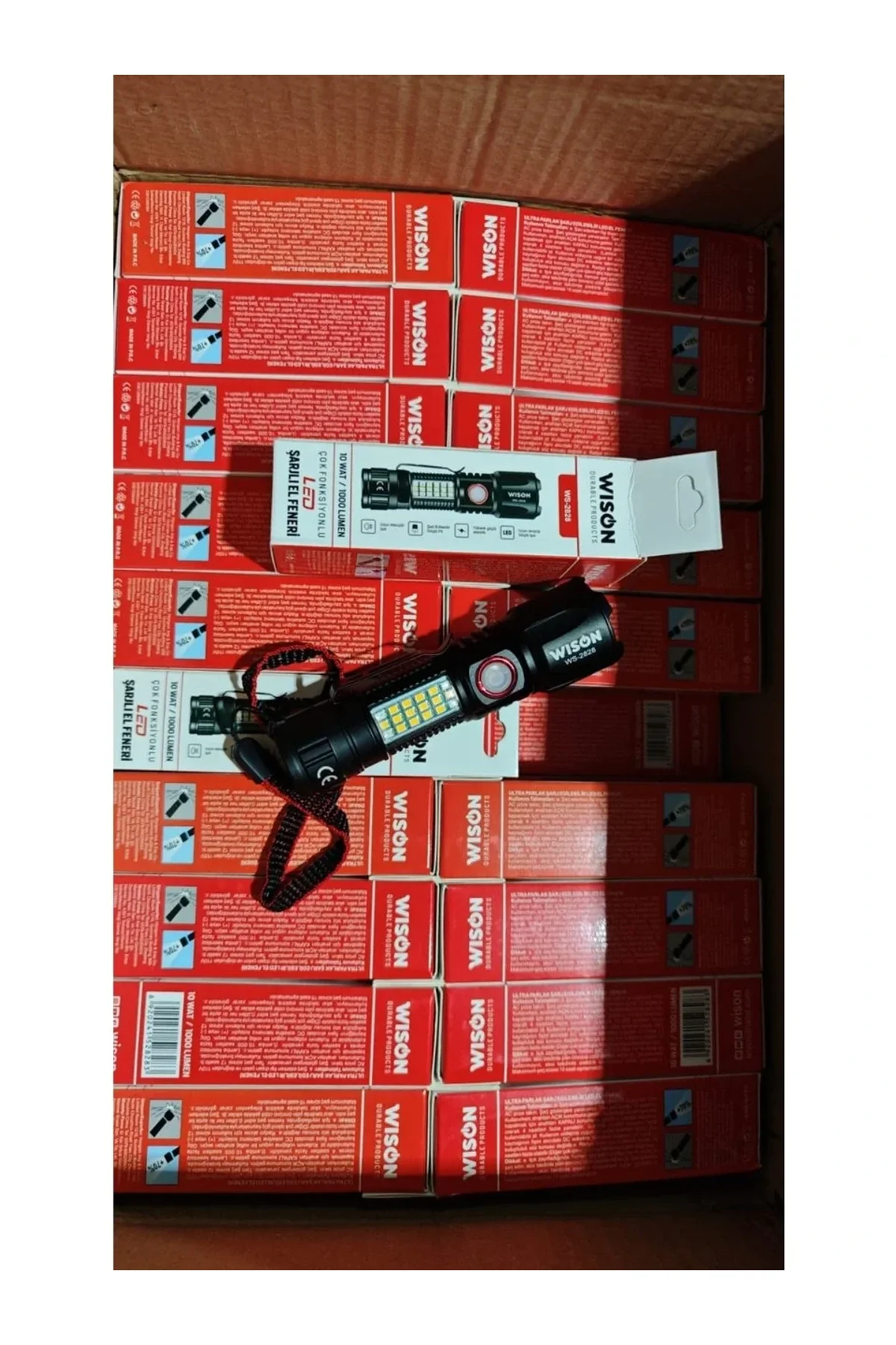 WS-2828 Ultra USB Şarjlı Polis El Feneri, Bekçi, Asker El Feneri Kırmızı Mavi Çakarlı 1000 Lümen (47 - Just Cheap Store Görsel 4