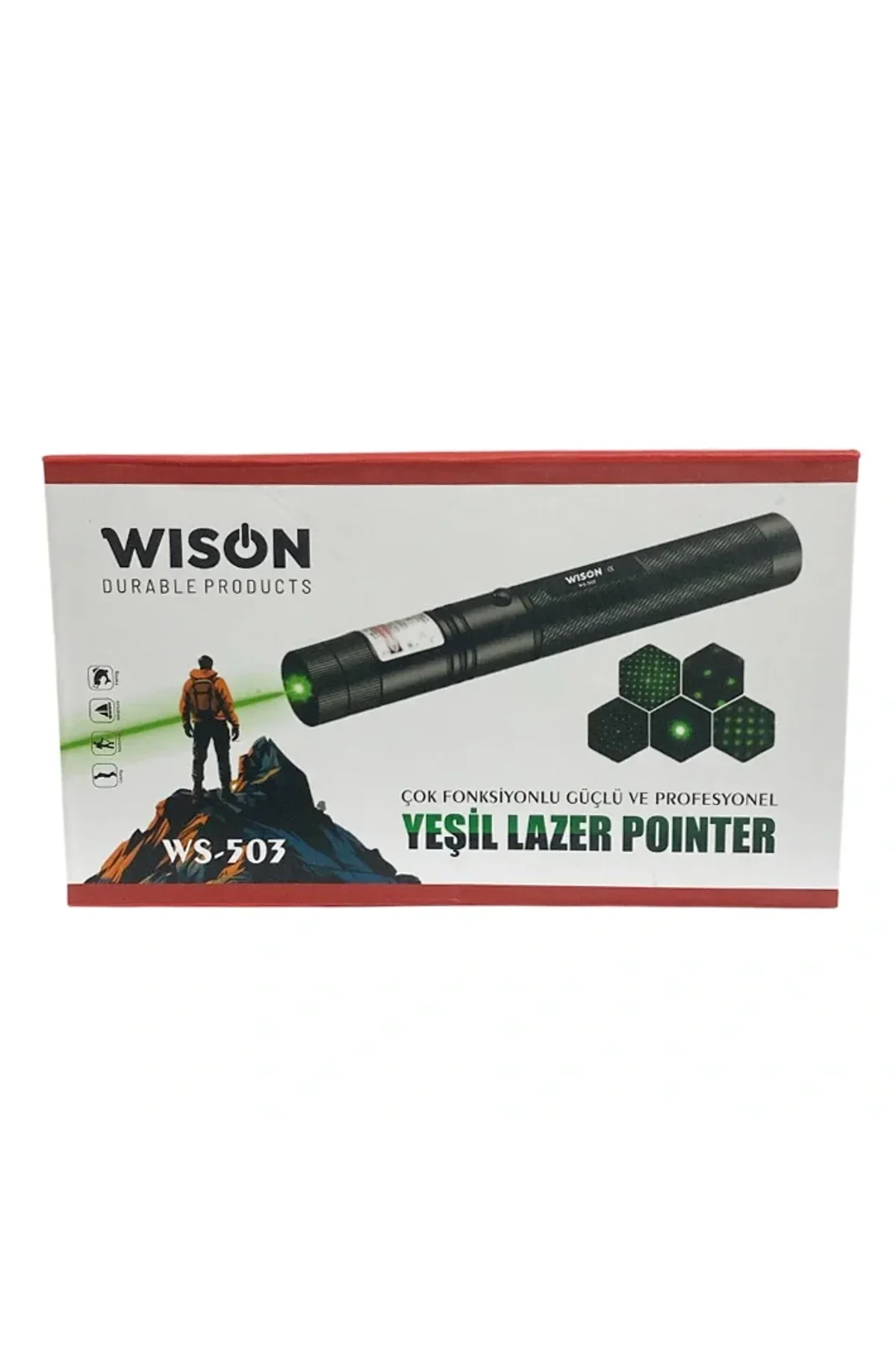 Wison WS-503 100MW 3.7V 3200 mAh Desen Başlıklı Şarjlı Yeşil Lazer Pointer (4741) - Just Cheap Store Görsel 2