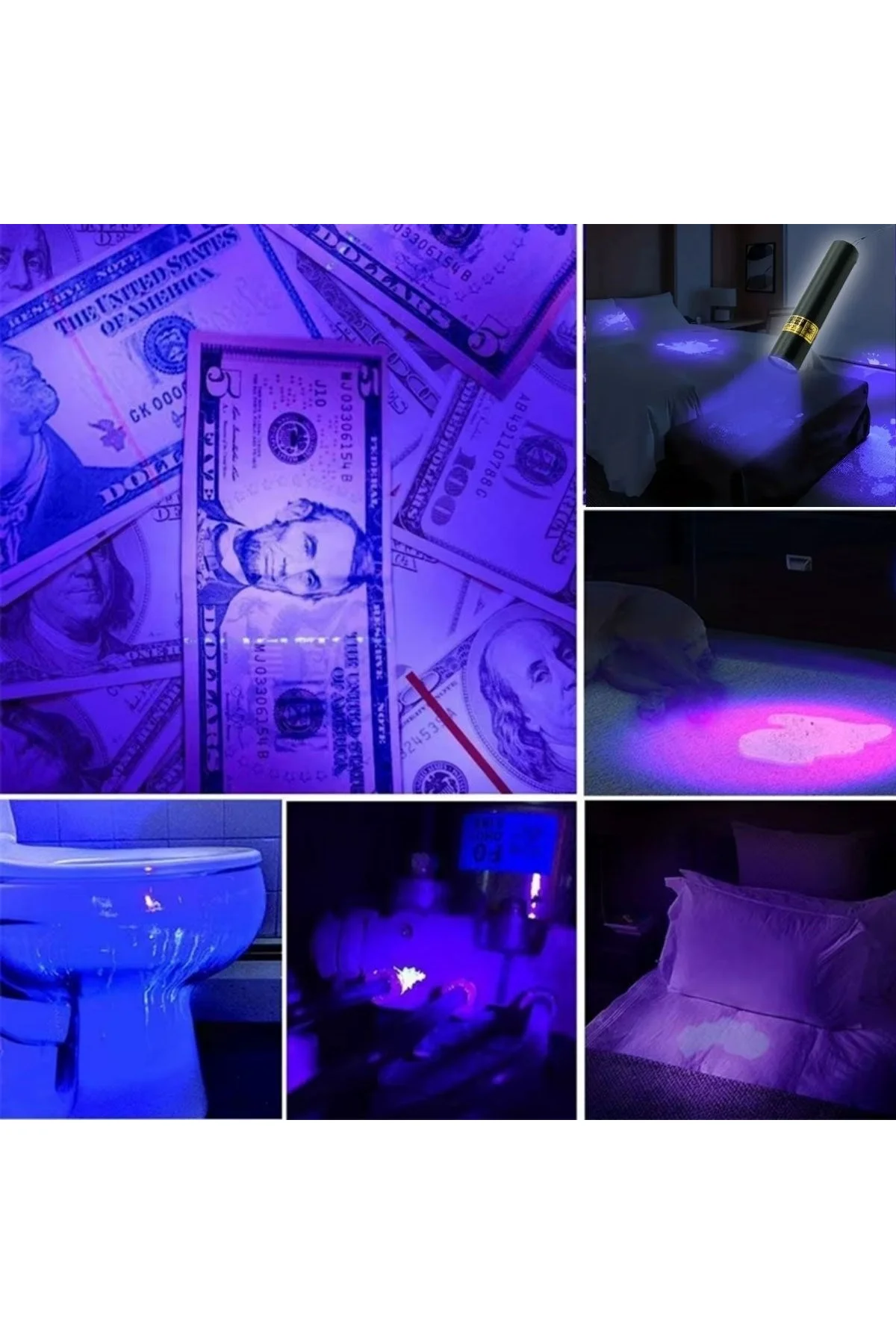 Mini Cep Boy USB İle Şarj Olan Oje Kurutucu Sahte Para Kontol LED UV Mor Işık El Feneri (4741) - Just Cheap Store Görsel 4