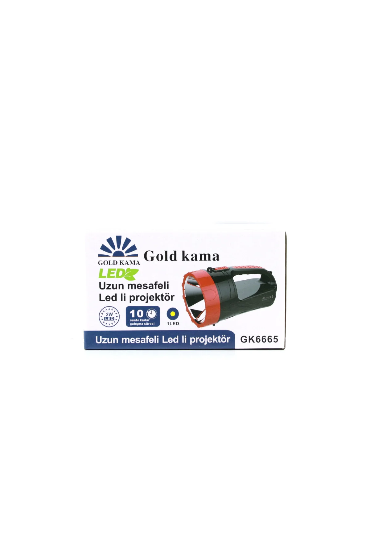 2W TEK LEDLİ EL FENERİ PROJEKTÖR FİŞ ŞARJLI 2 KADEME IŞIK AYARI GK-6665 (4741) - Just Cheap Store Görsel 3
