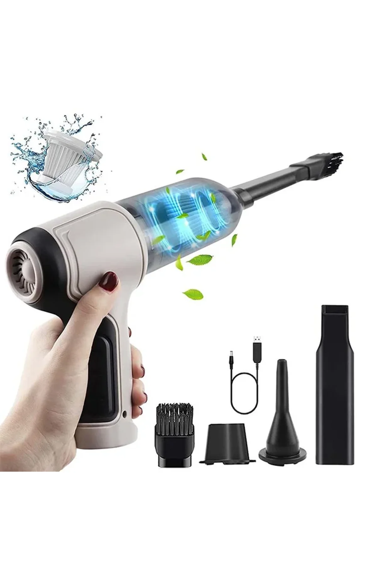 Şarj Edilebilir El Tipi Çok Fonksiyonlu Araç ve Ev Süpürgesi JB-107 (4741) - Just Cheap Store Görsel 3