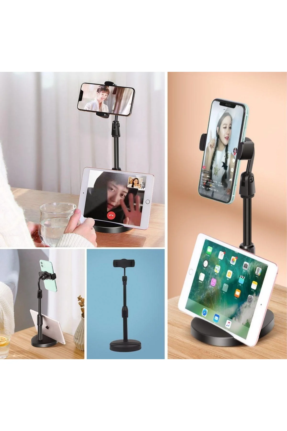 Masa Üstü Tablet ve Telefon Tutucu Plastik Aparat Siyah Telefon Standı - Just Cheap Store Görsel 4