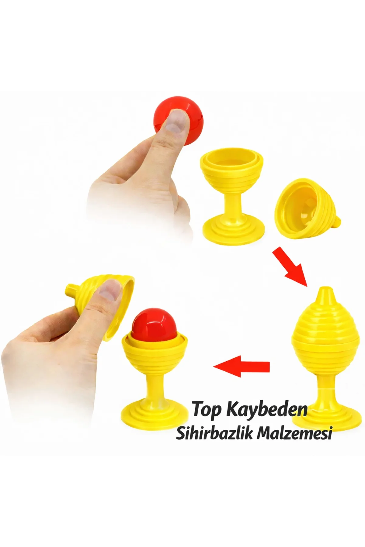 Sarı Renk Sihirli Kupa Top Kaybetme Oyunu 7 cm (4741) - Just Cheap Store Görsel 2