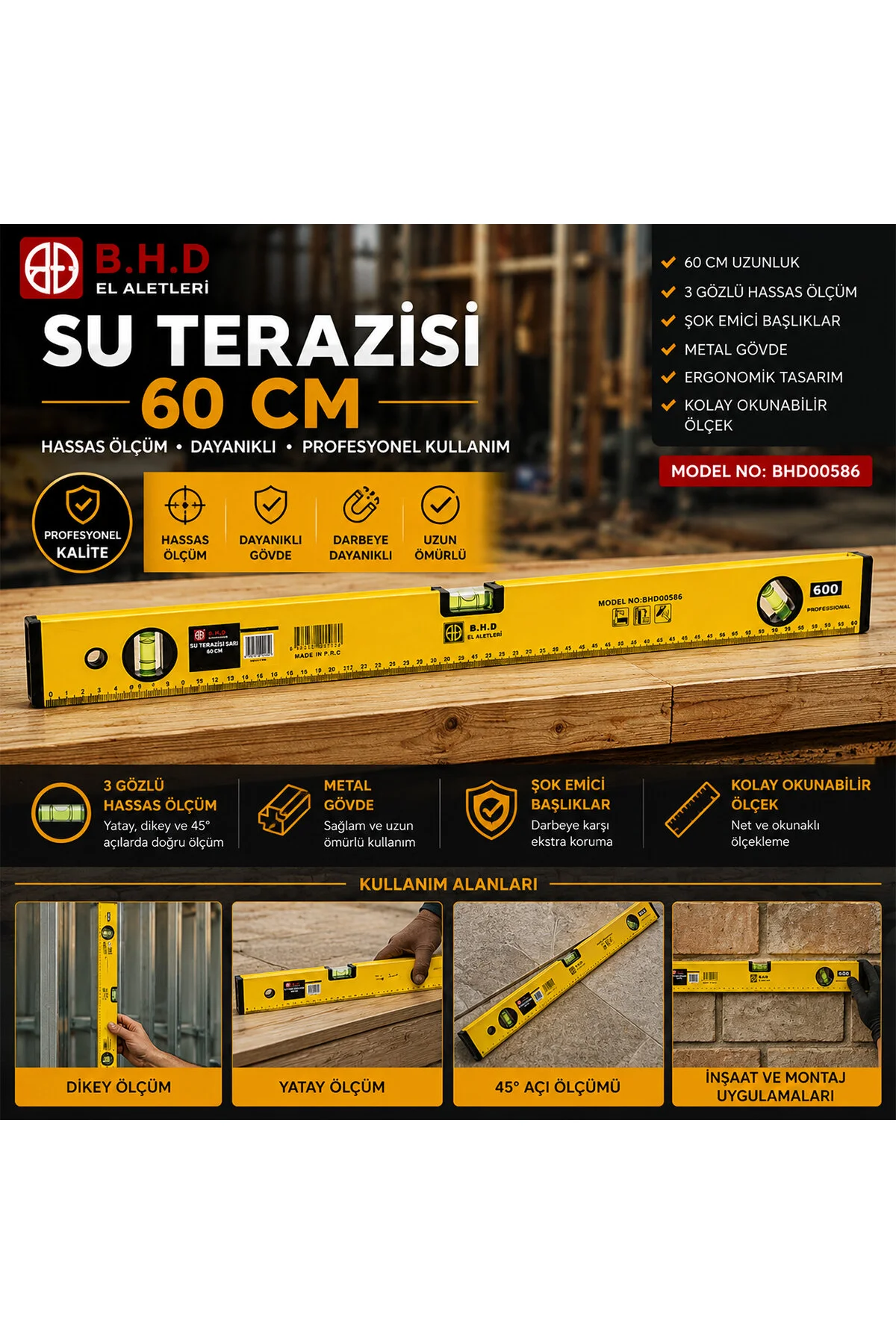 60CM SU TERAZİSİ TURUNCU METAL KTX-1121 (4741) - Just Cheap Store Görsel 2