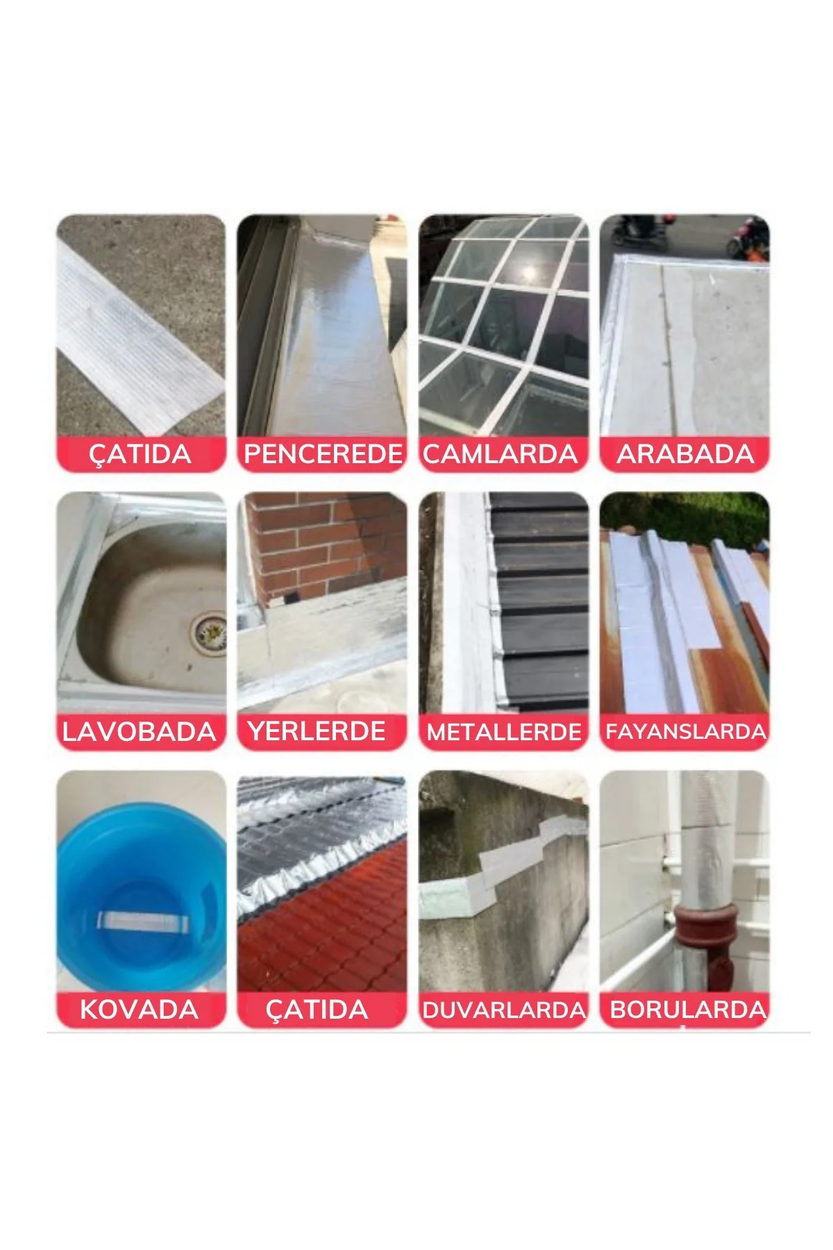 2 Mt Yüksek Sıcaklık Dayanan Su Geçirmez Çatı Duvar Çatlak Onarıcı Yapışkan Bant Folyo 5 Cm (4741) - Just Cheap Store Görsel 4