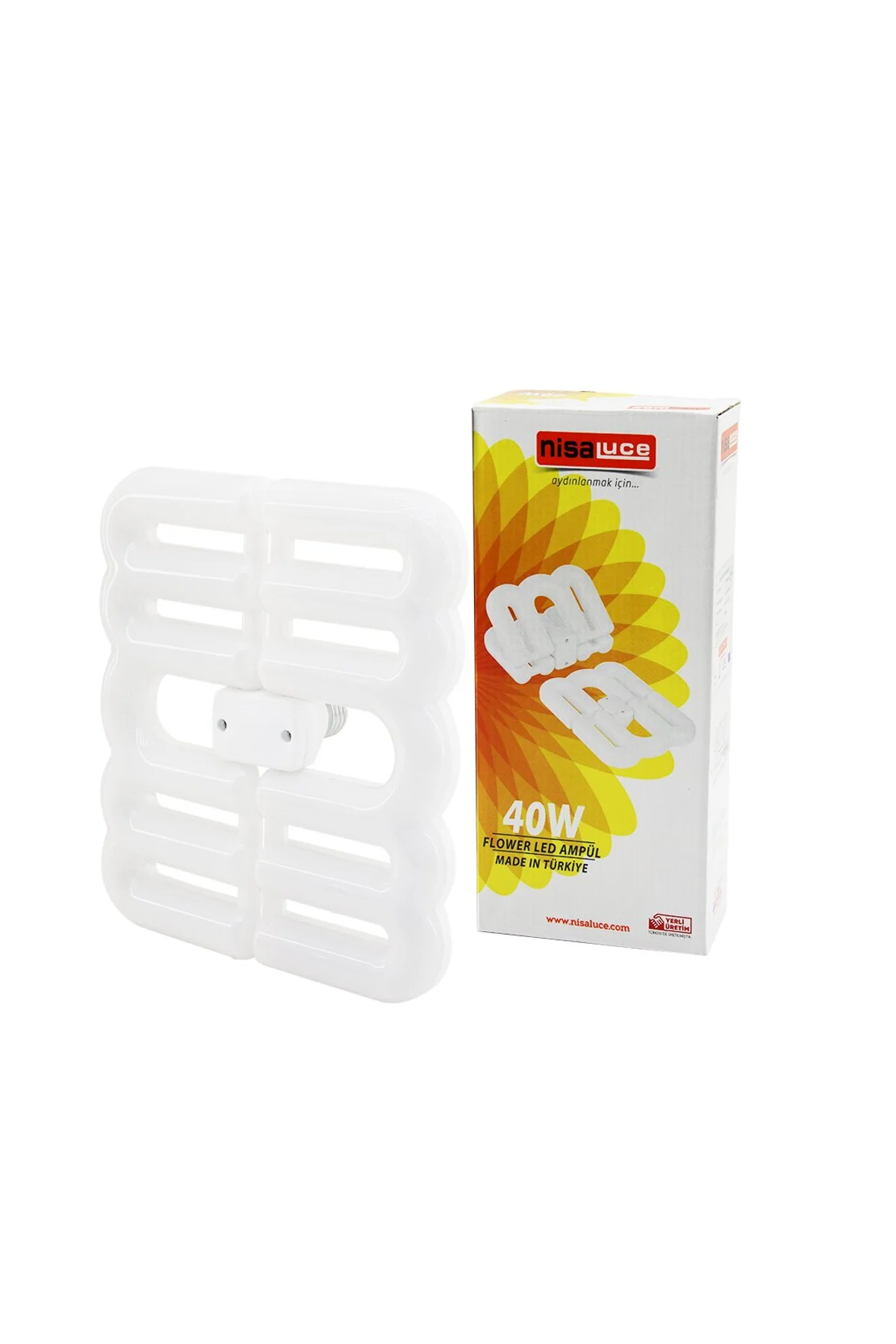 FLOWER KATLANIR - 4B ŞEKİL 21X23.5CM 40W - E27 BEYAZ LED LAMBA AMPUL 3600 LÜMEN - 6500K