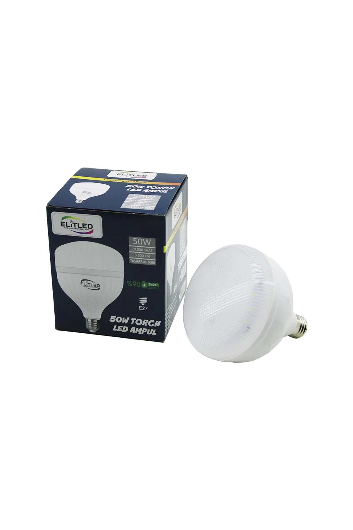 ELİTLED EL-02 12/50 50W TORCH LED BULB AMPUL BEYAZ - 6400K E27 5500 LÜMEN 20.000 SAAT ÖMÜR (4741)
