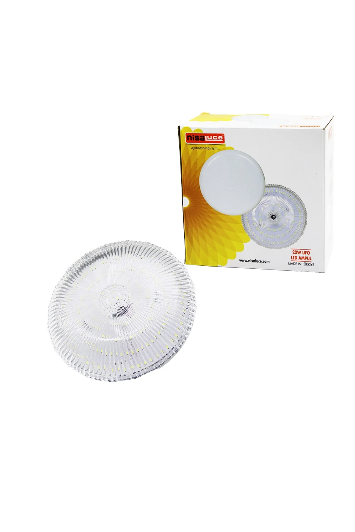 NİSALUCE EAMP-020K/B MİKA KRİSTAL CAMLI 20W UFO LED AMPUL BEYAZ=6500K (4741)