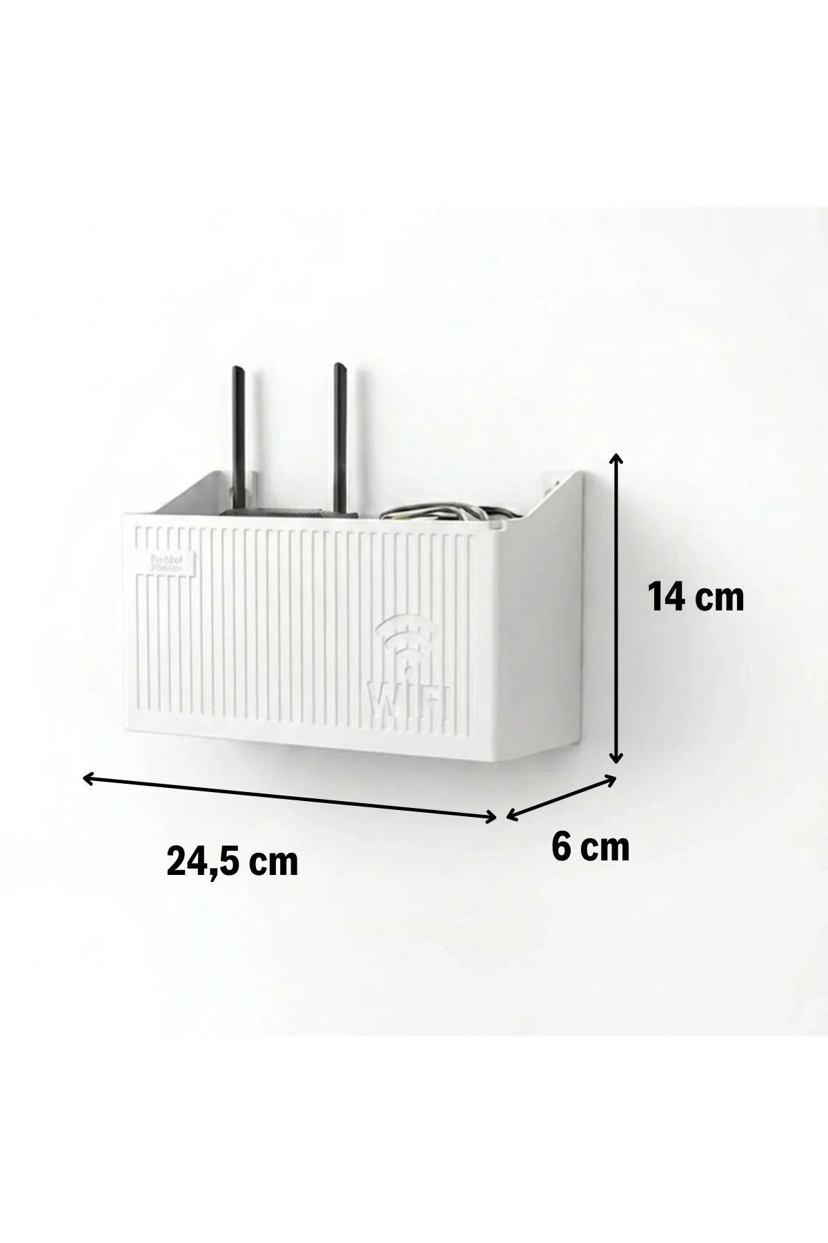Duvar Tipi Wi-Fi Modem Saklama Kutusu(Beyaz) – Kablo Düzenleyici Router Raf Organizer (4741) - Just Cheap Store Görsel 5