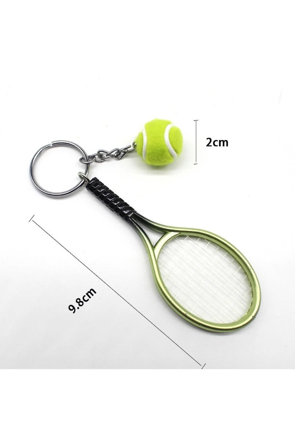 Gerçekçi Tenis Raketi Tasarımlı Şık Anahtarlık Kolye Çanta Süsü Tennis Keychain (4741) - Just Cheap Store Görsel 4