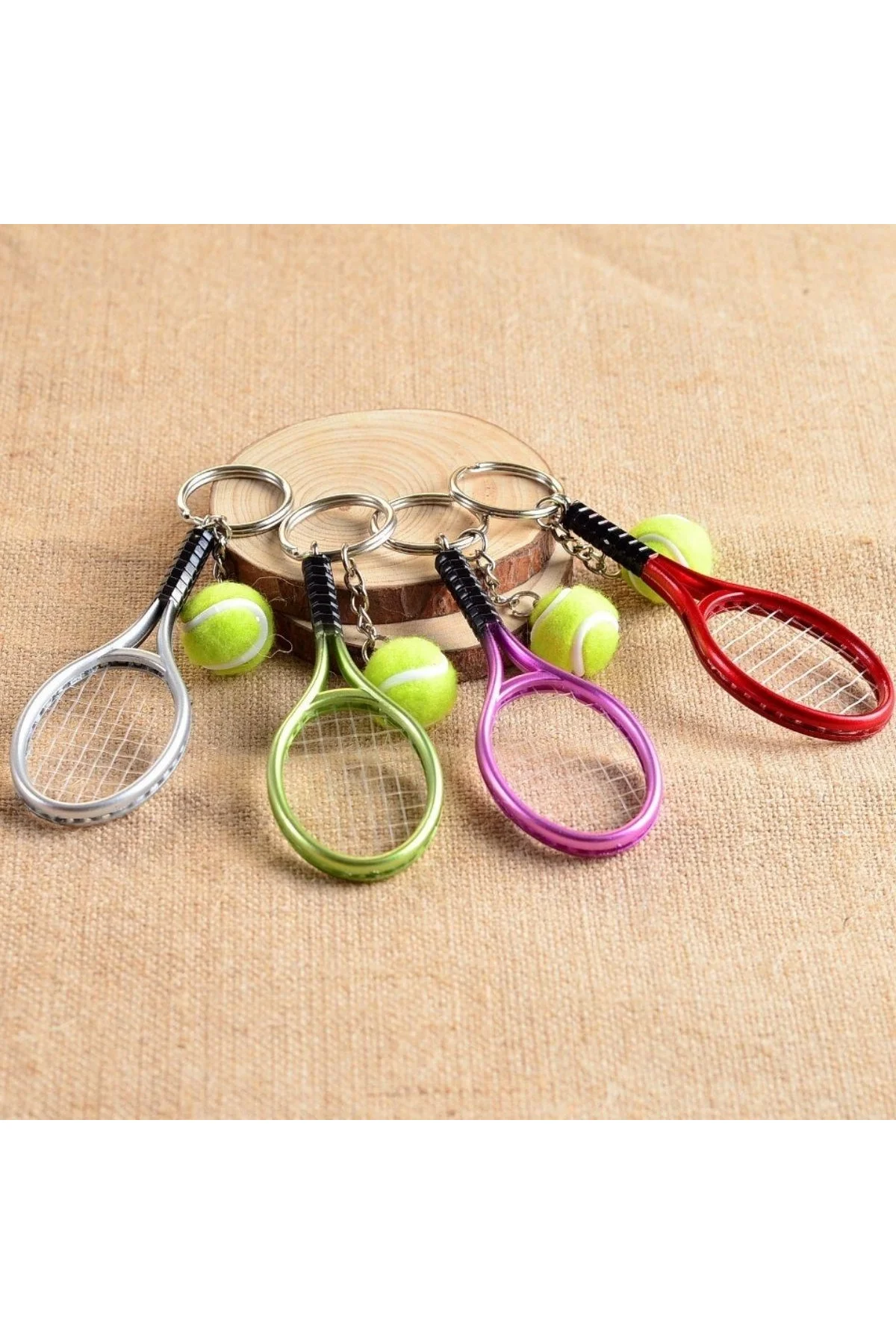 Gerçekçi Tenis Raketi Tasarımlı Şık Anahtarlık Kolye Çanta Süsü Tennis Keychain (4741) - Just Cheap Store Görsel 5