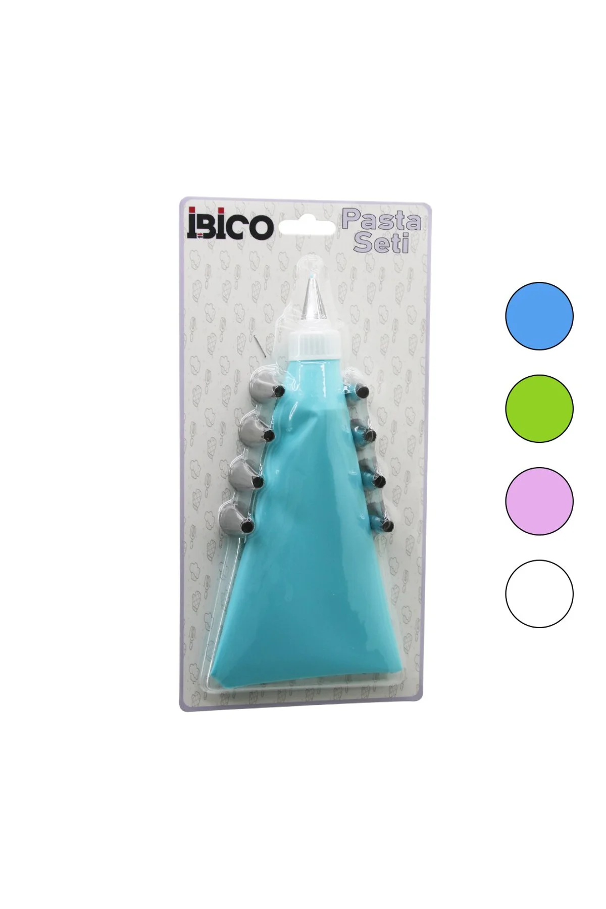 11PCS PASTA SETİ - RENKLİ 1-KREMA TORBASI - 9-METAL SIKMA UÇLARI - 1-UÇ TUTUCU ADAPTÖR (4741)