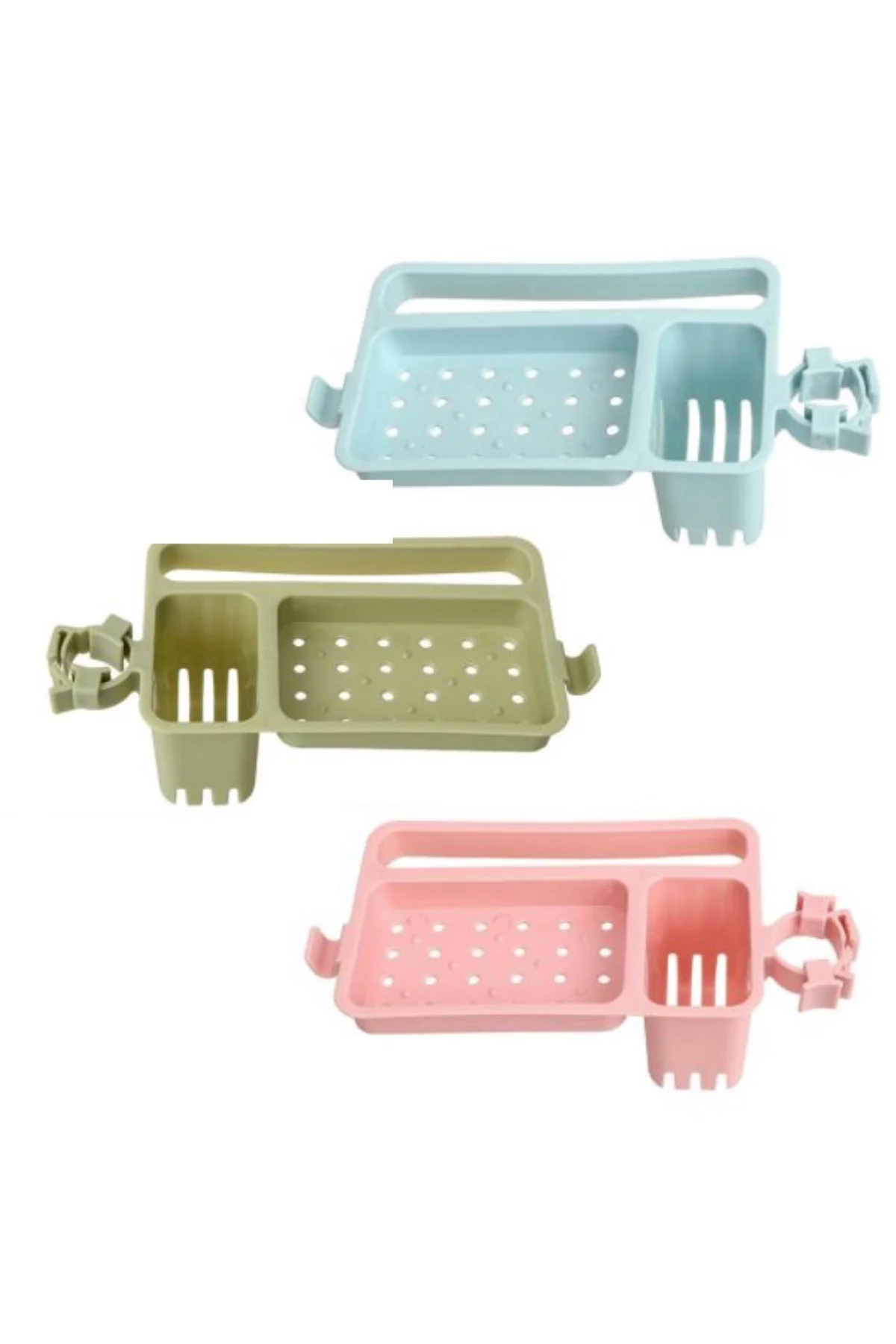 Musluğa Takılan Sünger Havlu Askılı Sabun Hazneli mutfak Banyo Lavabo Düzenleyici Organizer (4741) - Just Cheap Store Görsel 2