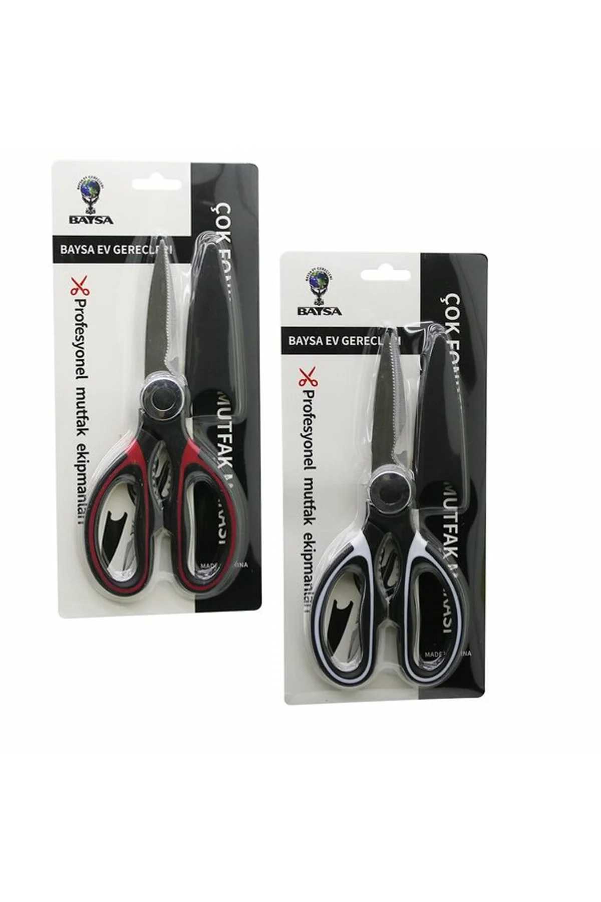ÇOK AMAÇLI 4IN1 MUTFAK MAKASI 20CM -KIRACAK - AÇACAK- KESİCİ - MAKAS - (MAKAS AĞZI PLASTİK KILIF KAP