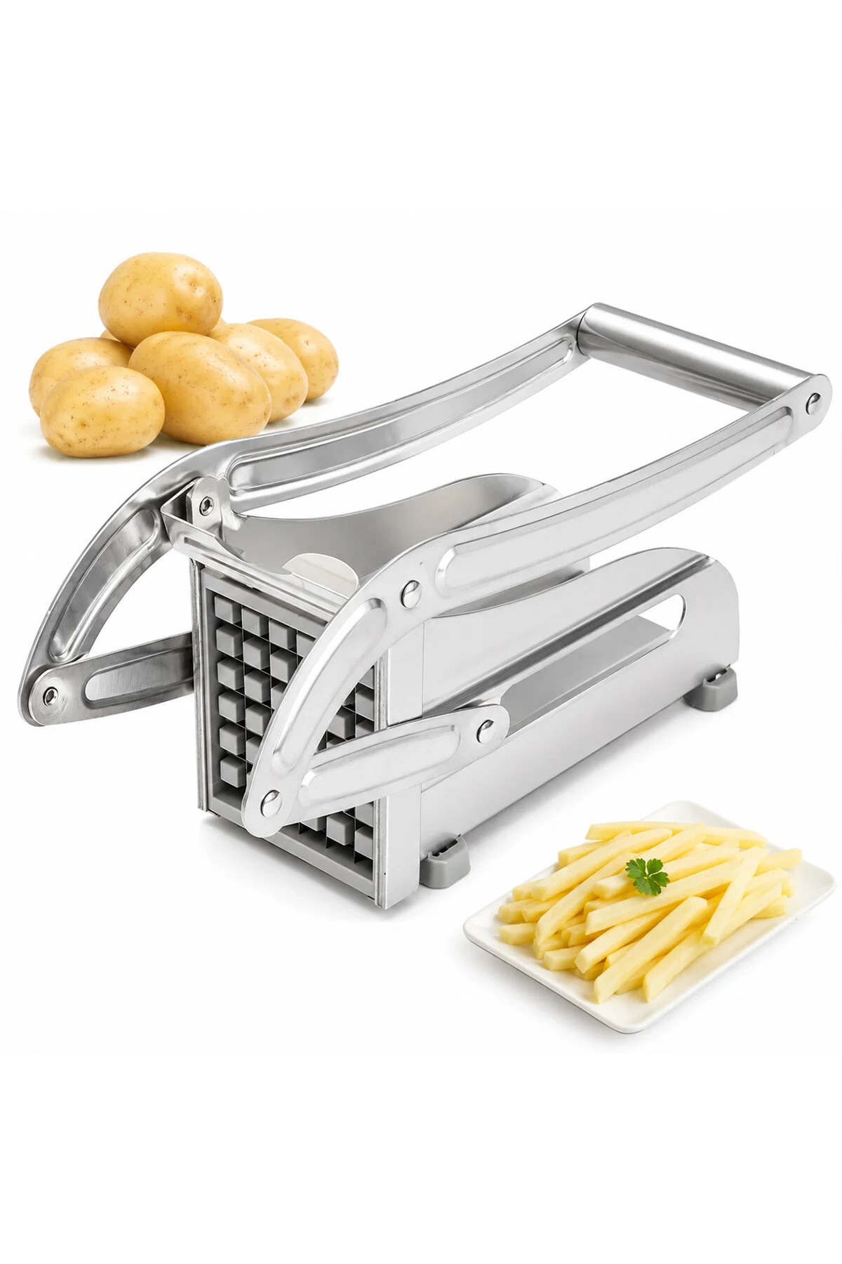 PATATO-CHIPPER MANUEL PATATES - SEBZE DİLİMLEME MAKİNESİ KOMPLE METAL ÜSTTEN KOLLU (4741)