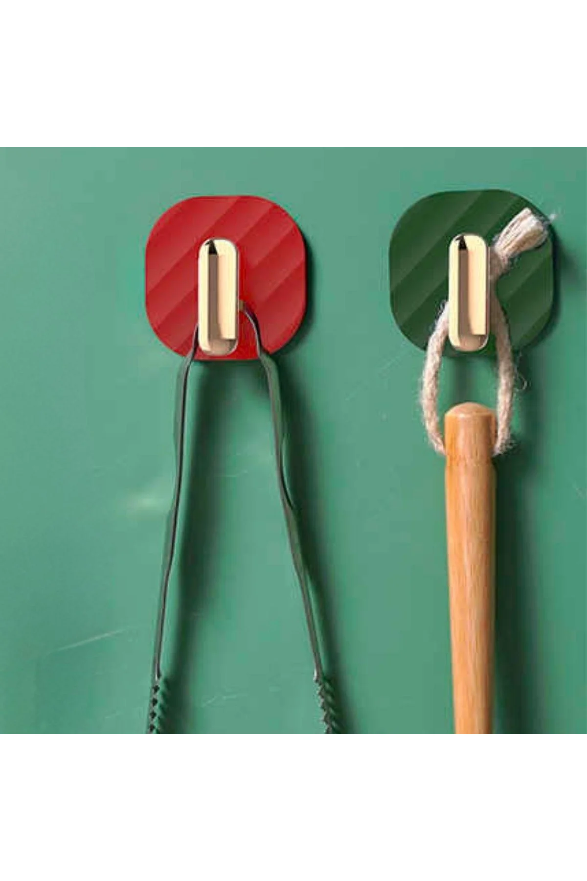 2li Yapışkanlı Retro Askılık Dolap Kapak Kulpu Yeşil (4741) - Just Cheap Store Görsel 2
