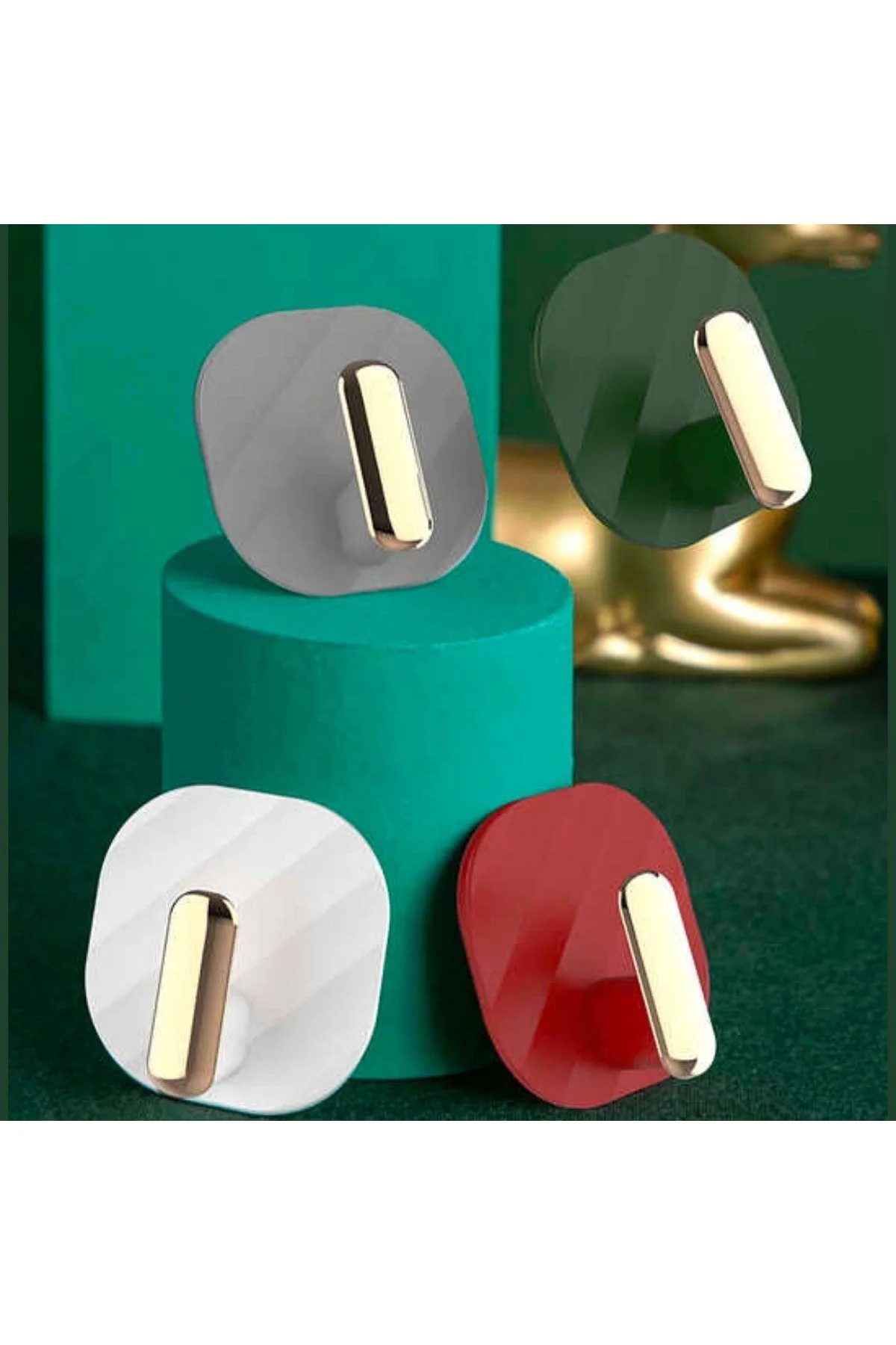 2li Yapışkanlı Retro Askılık Dolap Kapak Kulpu Yeşil (4741) - Just Cheap Store Görsel 4