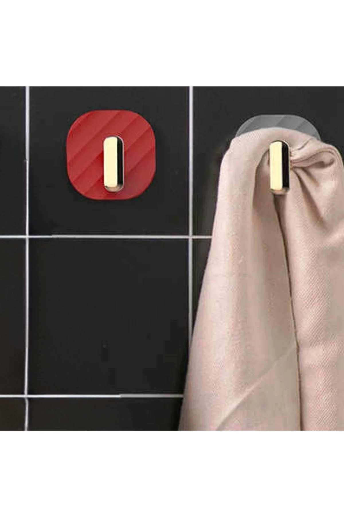 2li Yapışkanlı Retro Askılık Dolap Kapak Kulpu Kırmızı (4741) - Just Cheap Store Görsel 4