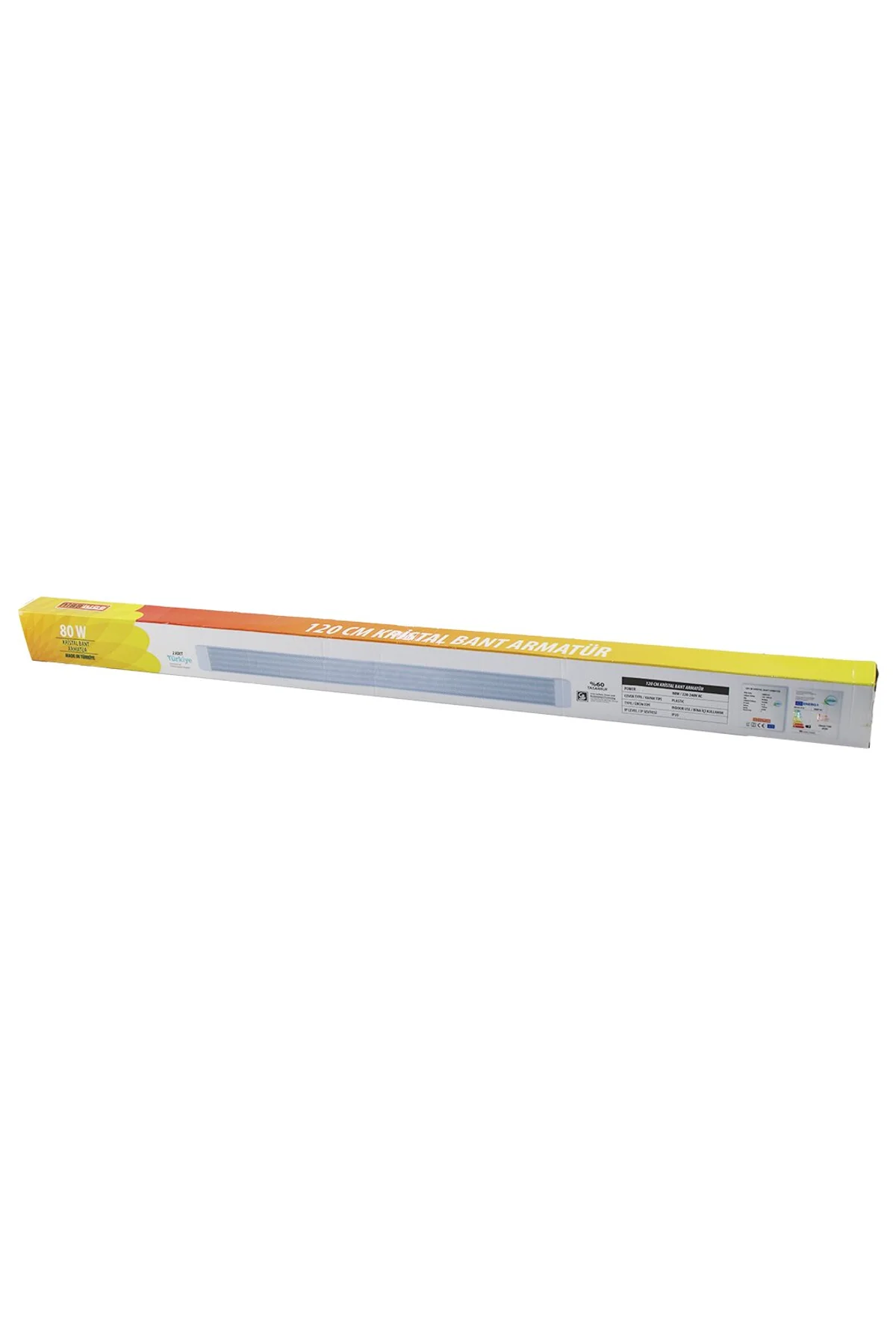 NİSALUCE EAMP-107 2 PCS 80W 120CM KRİSTAL BANT ARMATÜR BEYAZ=6500K ALÜMİNYUM KAPAK IP20 - Y BAĞLANTI