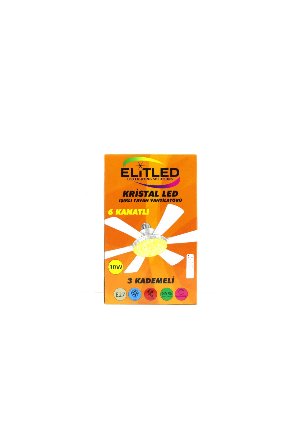 2İN1=TAVAN VANTİLATÖR - AVİZE LAMBA KUMANDALI 52CM SİNEK KOVUCU 6-BEYAZ PLASTİK KANAT 3-KADEME HIZ B - Just Cheap Store Görsel 4