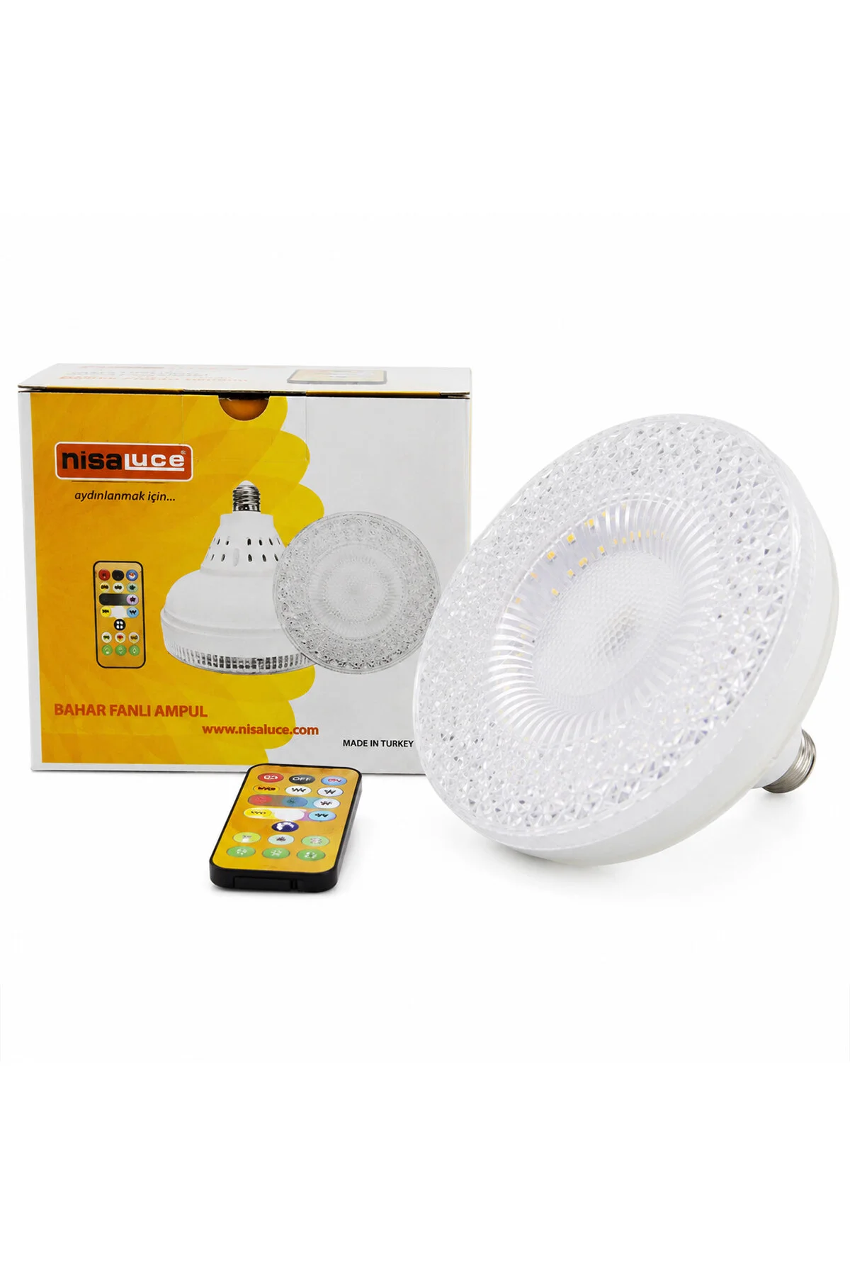 TAVAN 28W - IP20 - 2520LM KUMANDALI - 3 KADEMELİ - 3 FONKSİYON 38X15CM BAHAR FANLI VANTİLATÖR AMPUL
