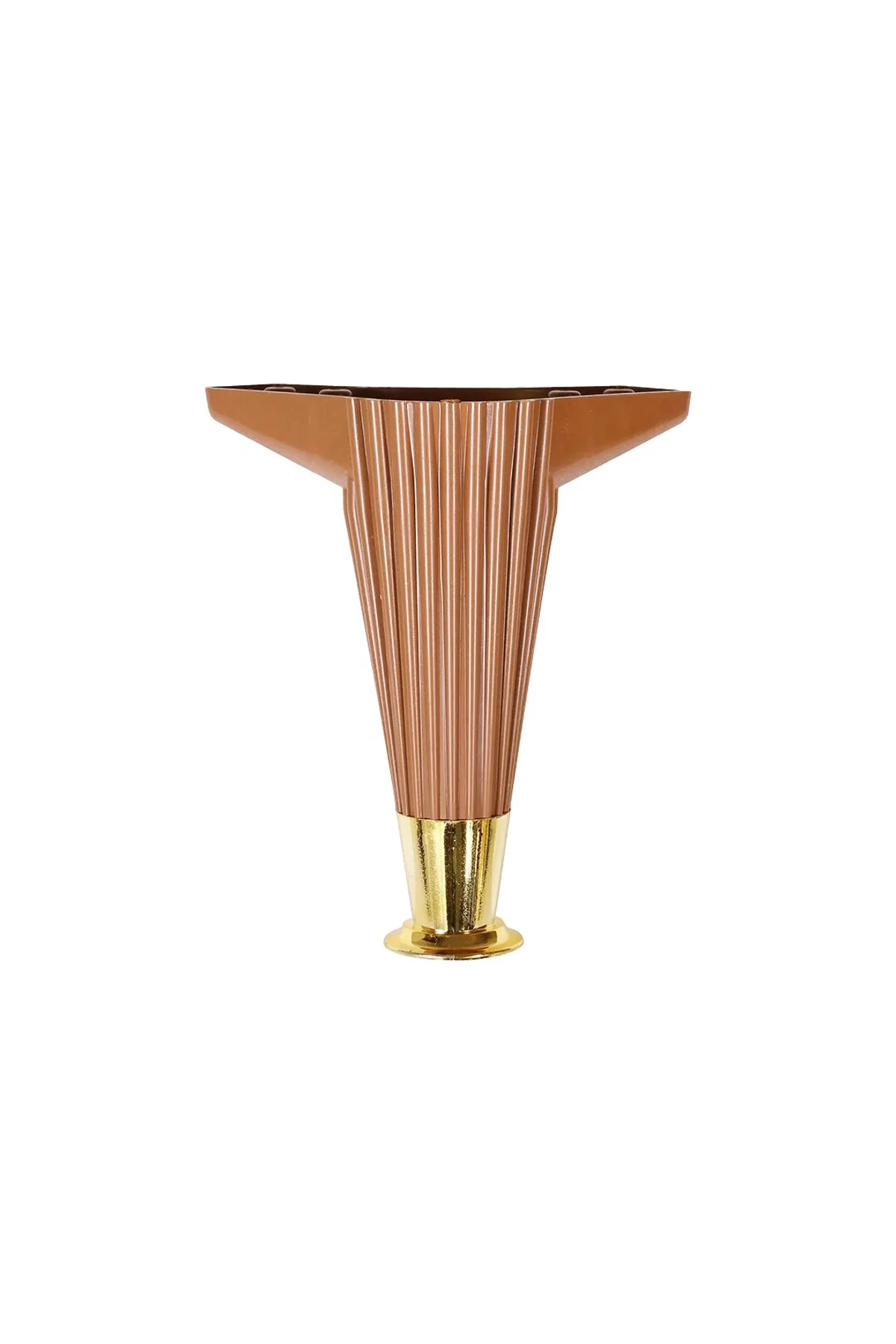 15CM - KAHVERENGİ - GOLD UÇLU PLASTİK MOBİLYA - KOLTUK AYAK (4741)