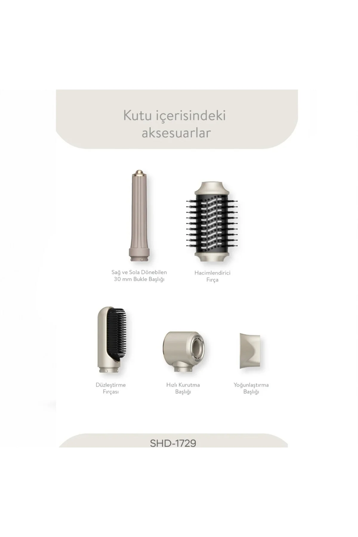 ROSE GOLD AİR BRUSH 5İN1=BUKLE-HACİMLE-DÜZLEŞTİR-2-FIRÇA SAÇ KURUTMA - ŞEKİL MAKİNESİ 1300W3-KDM.HIZ - Just Cheap Store Görsel 2