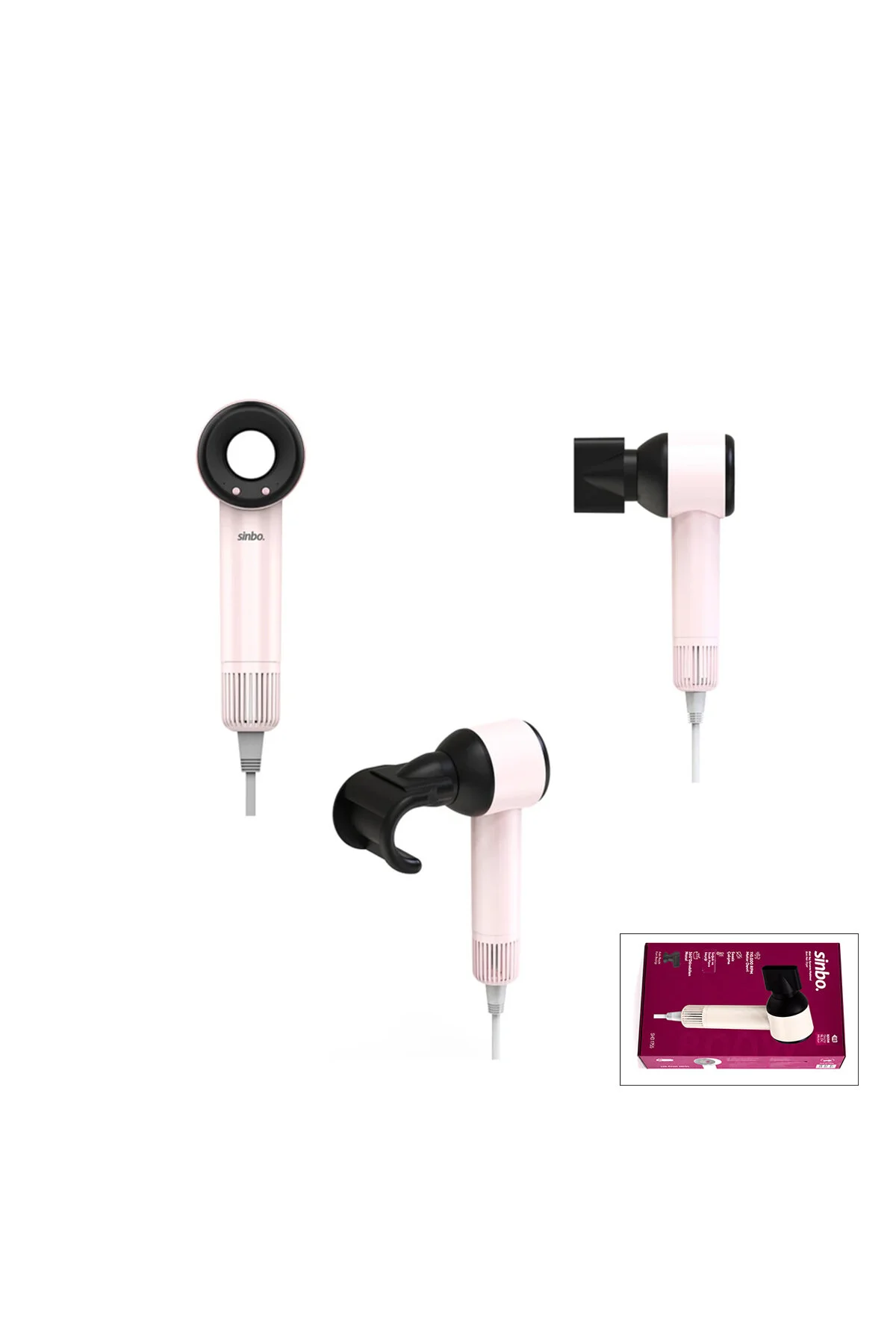 PEMBE SAÇ KURUTMA MAKİNESİ 110.000 RPM SESSİZ ÇALIŞMA - 3 HIZ - SICAKLIK AYAR SHD-1755 (4741) - Just Cheap Store Görsel 2