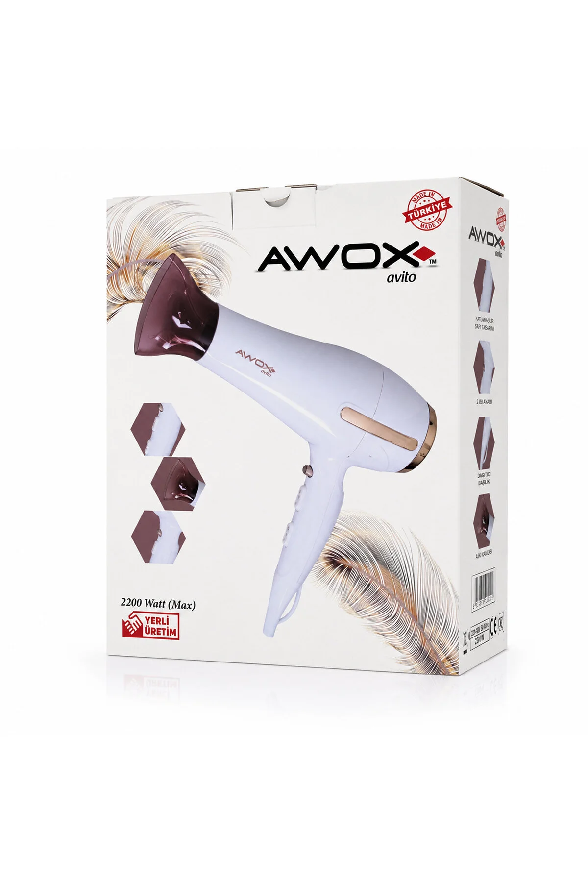 BEYAZ AVİTO SAÇ KURUTMA MAKİNESİ 2200W 1407 (4741)