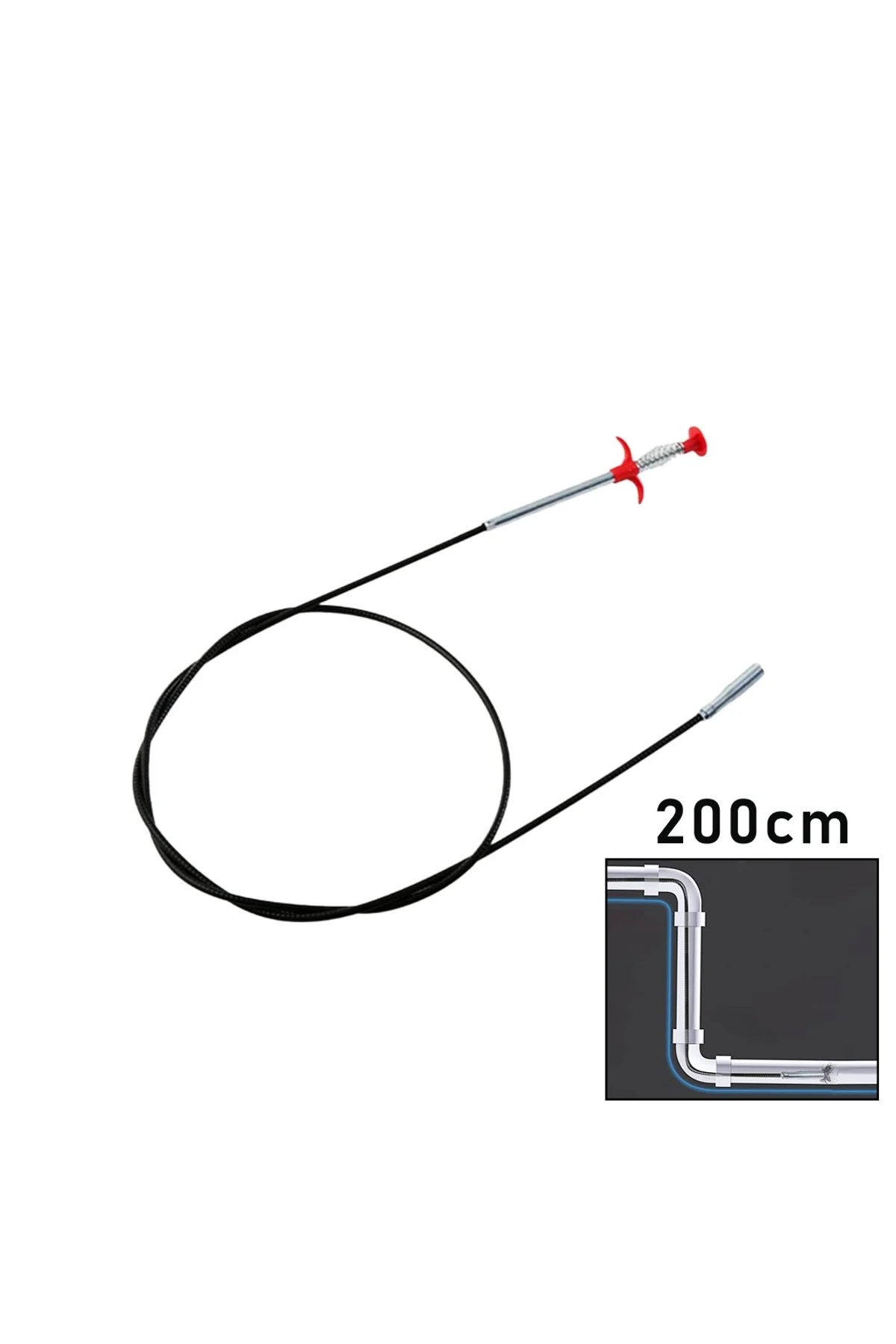 200CM YAYLI - KISKAÇ LAVABO - GİDER VB.TEMİZLEME - ÇOK AMAÇLI ÇUBUK (4741)