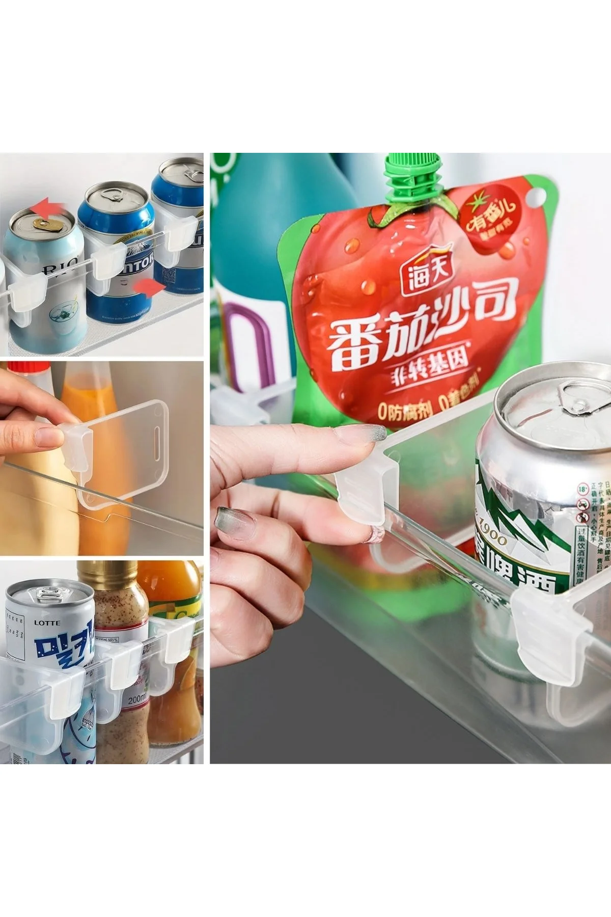 10&amp;apos;luŞeffaf Buzdolabı Yan Kapı Düzenleyici Buzdolabı Dolap İçi Bölümleyici Aparatlar - Just Cheap Store Görsel 2