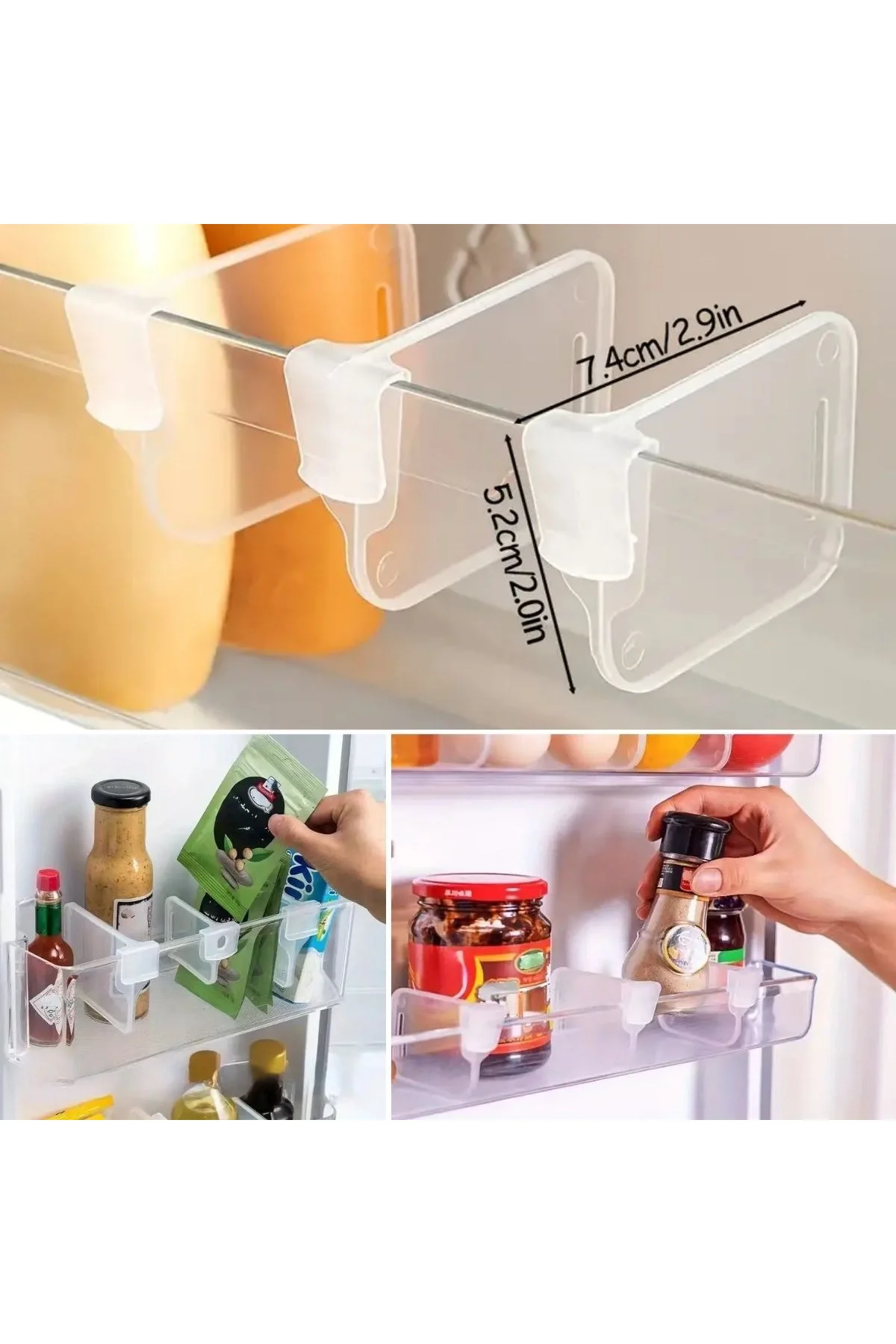 10&amp;apos;luŞeffaf Buzdolabı Yan Kapı Düzenleyici Buzdolabı Dolap İçi Bölümleyici Aparatlar - Just Cheap Store Görsel 5