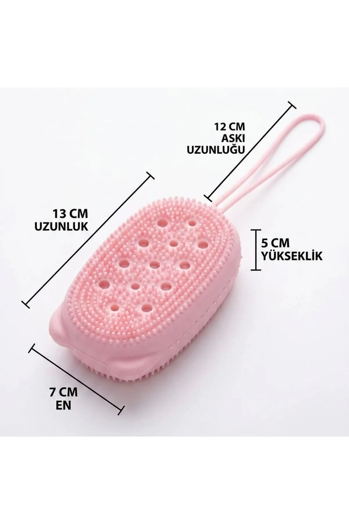 Peeling Etkili Süngerli Silikon Banyo Lifi – Asma Kancalı Duş Kesesi (4741) - Just Cheap Store Görsel 5