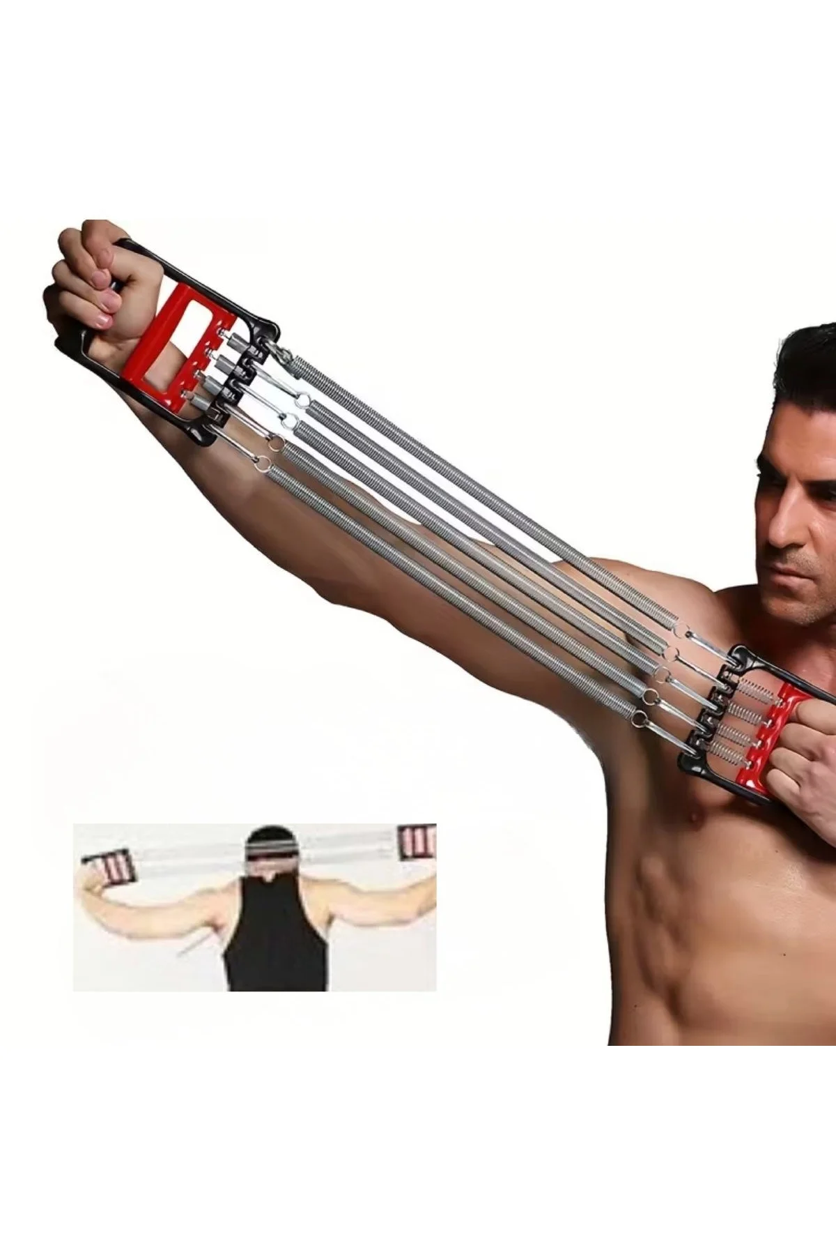 Göğüs Genişletme ve Kuvvet Egzersiz Aleti – 5 Yaylı 5 Kademeli Ayarlanabilir Fitness ve Kuvvet Antre - Just Cheap Store Görsel 3