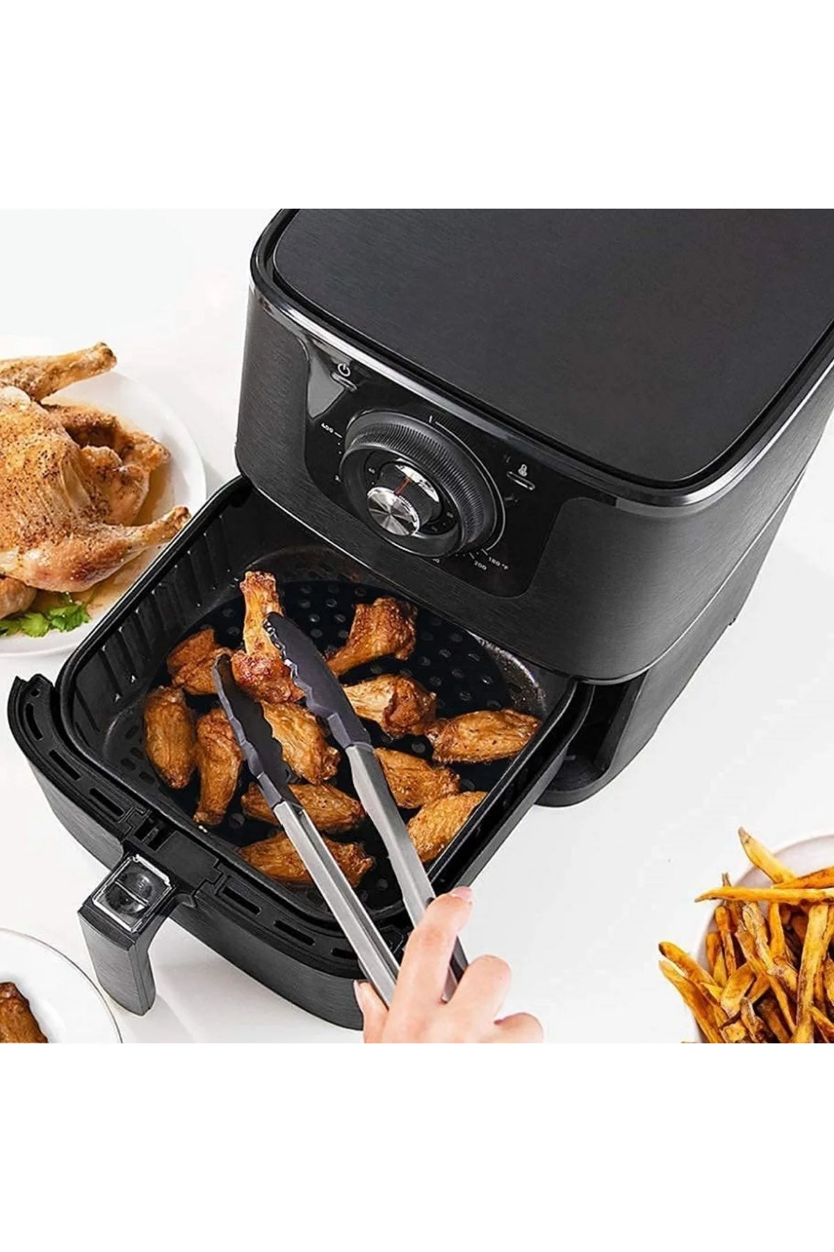 Siyah Isıya Dayanıklı Yıkanılabilir Silikon Fırın Ve Airfryer Yuvarlak Model Pişirme Matı 23 Cm (474 - Just Cheap Store Görsel 4
