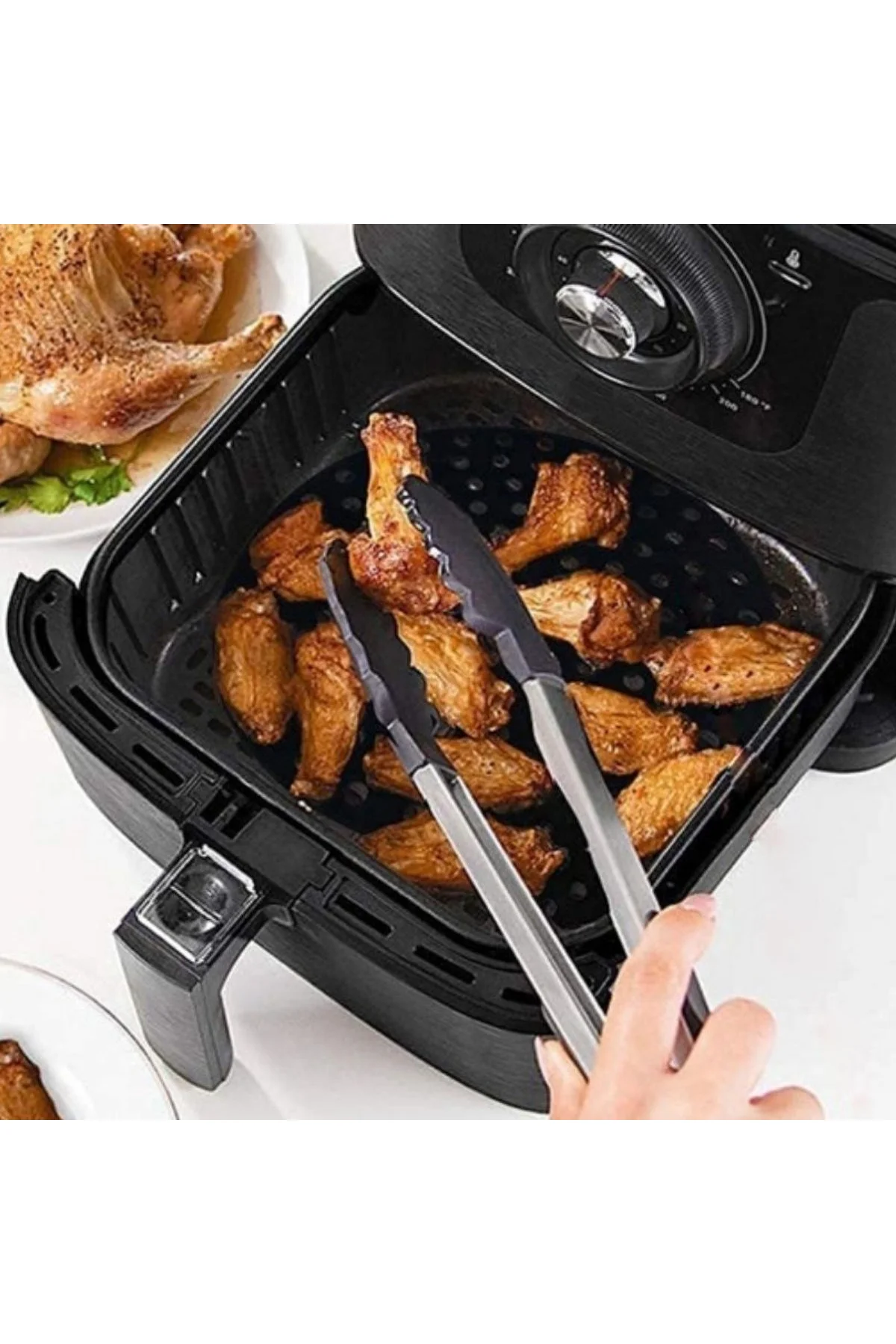Siyah Isıya Dayanıklı Yıkanılabilir Silikon Fırın Ve Airfryer Yuvarlak Model Pişirme Matı 20 Cm (474 - Just Cheap Store Görsel 4