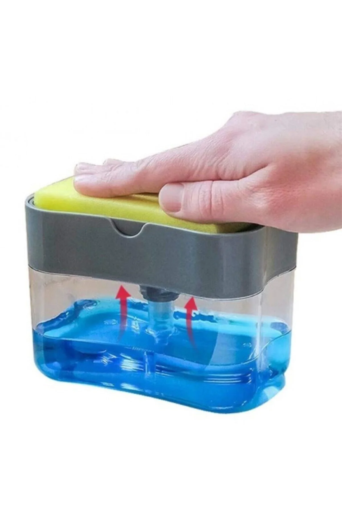 İkisi Bir Arada Basmalı Pratik Sıvı Sabunluk Pompası ve Bulaşık Yıkama Süngeri Haznesi (4741) - Just Cheap Store Görsel 4