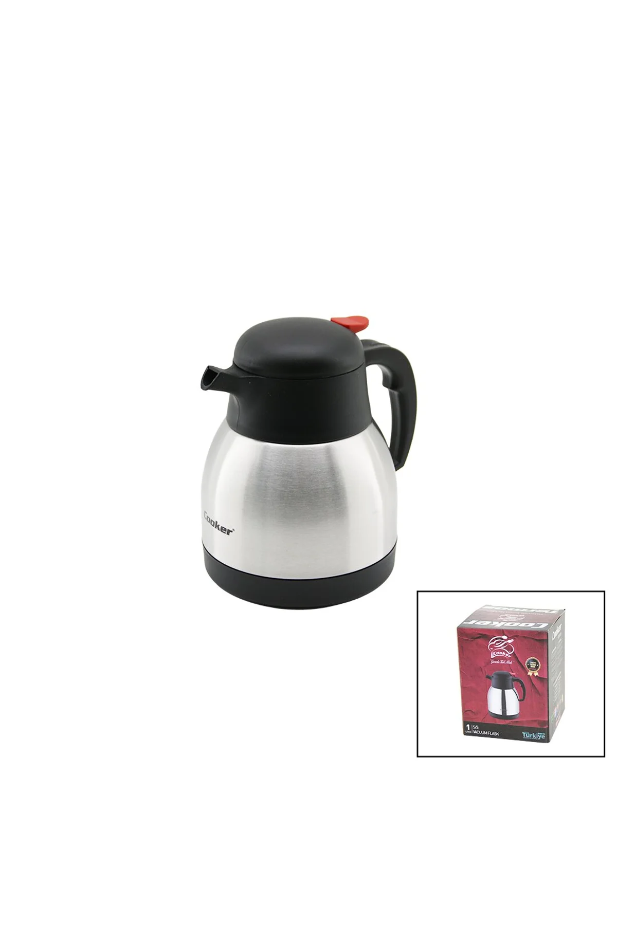 1LT 304 ÇELİK TERMOS INOX SERİSİ 12 SAAT SICAK - 24 SAAT SOĞUK ÇİFT CONTALI KAPAK CKR-2035 (4741)