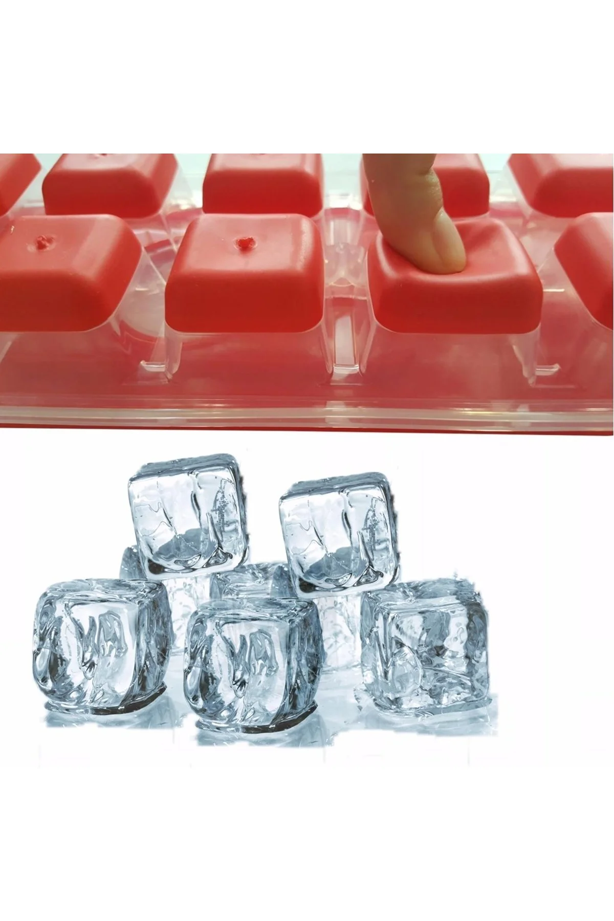 12li Kapaklı Yapışmaz Silikon Tabanlı Plastik Küp Buz Kalıbı (4741) - Just Cheap Store Görsel 3