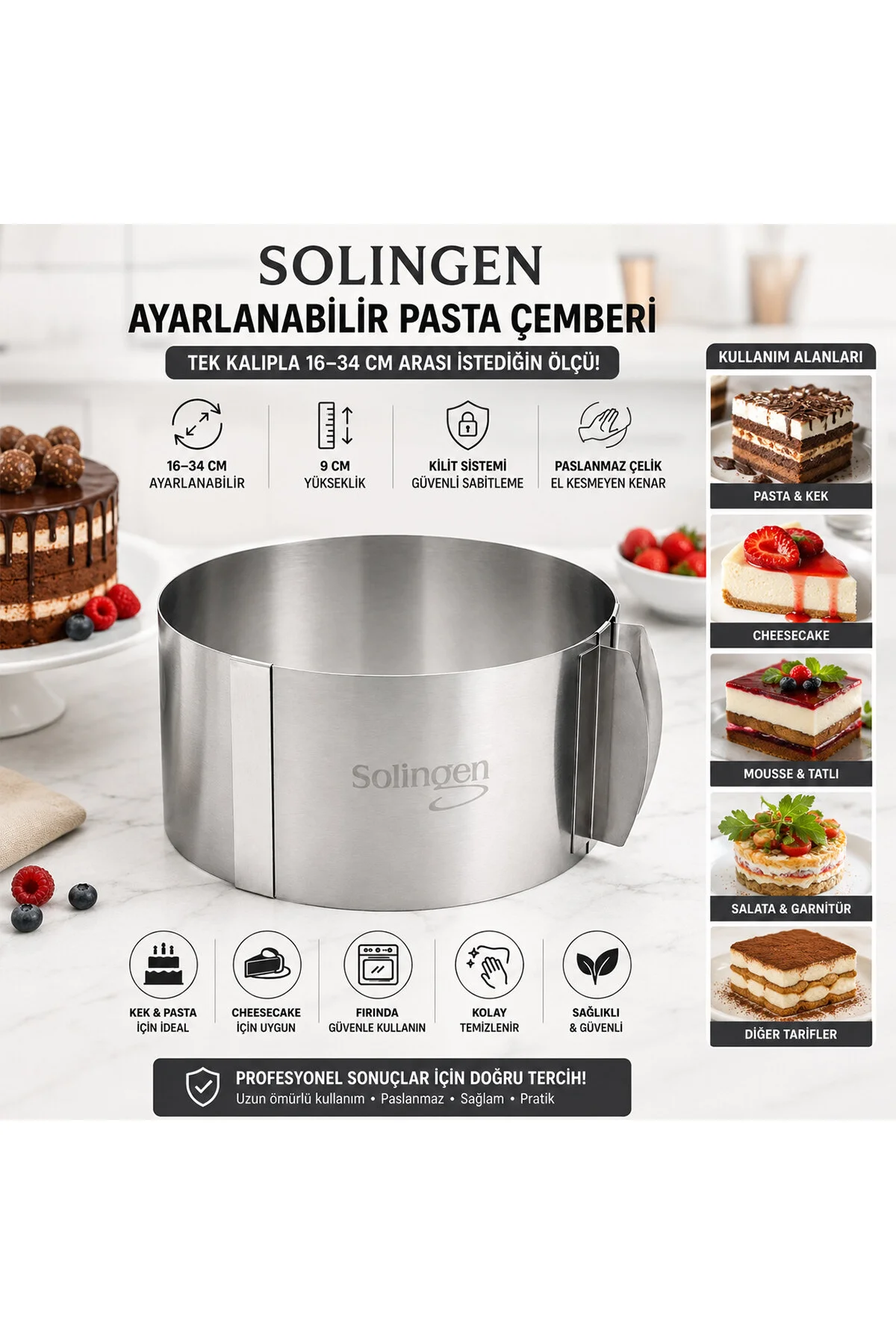 AYARLANABİLİR METAL KEK KALIP 16-34CM (4741) - Just Cheap Store Görsel 2